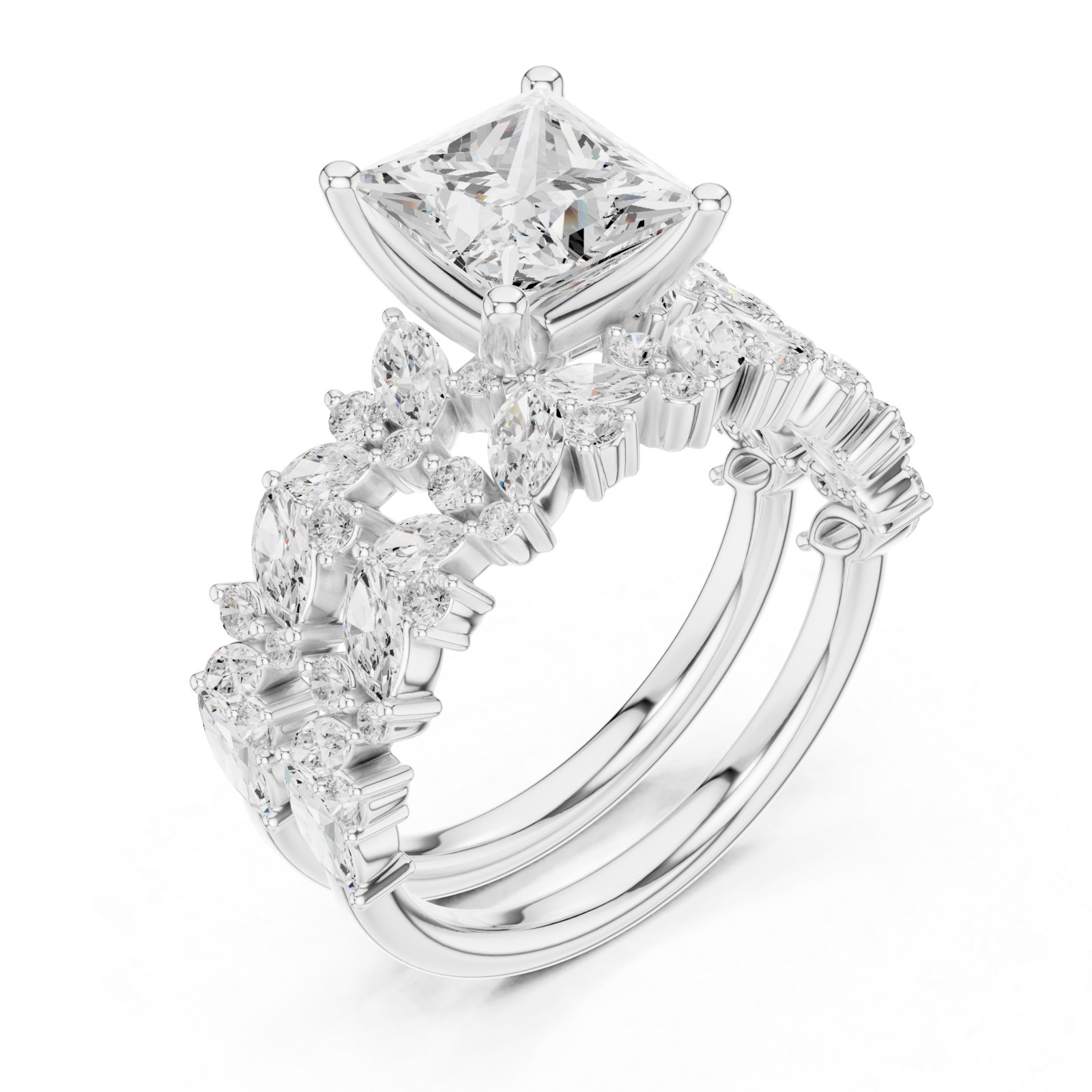  White Gold Opulent Belle Archway Ring Set Right View