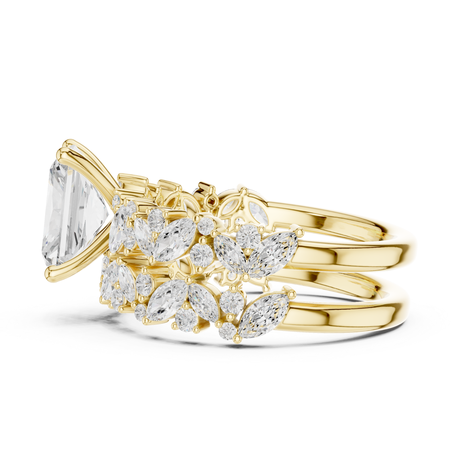  Gold Midnight Bloom Fusion Band Ring Side View