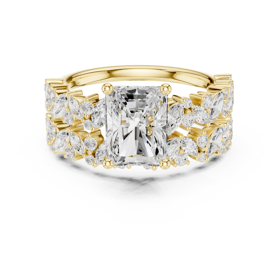 Gold Midnight Bloom Fusion Band Ring Right View