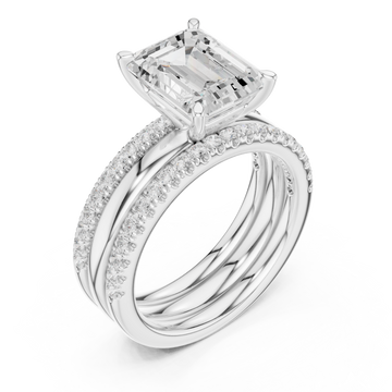  White Gold Elysian Regal Halo Double Band Ring Right View