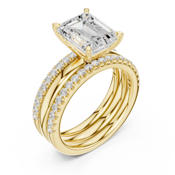 Gold Elysian Regal Halo Double Band Ring Right View