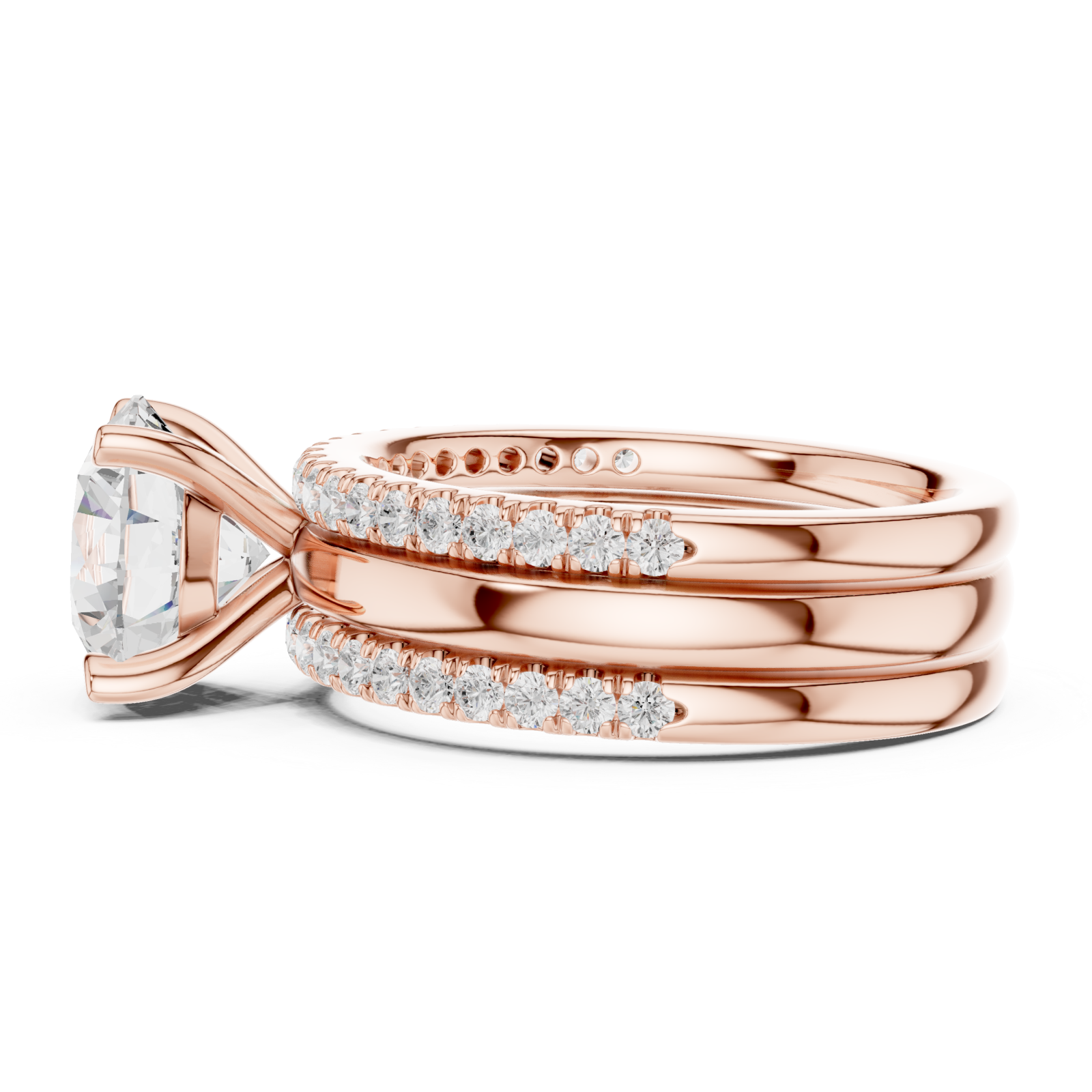  Rose Gold Lumina Woven Embrace Ring Side View