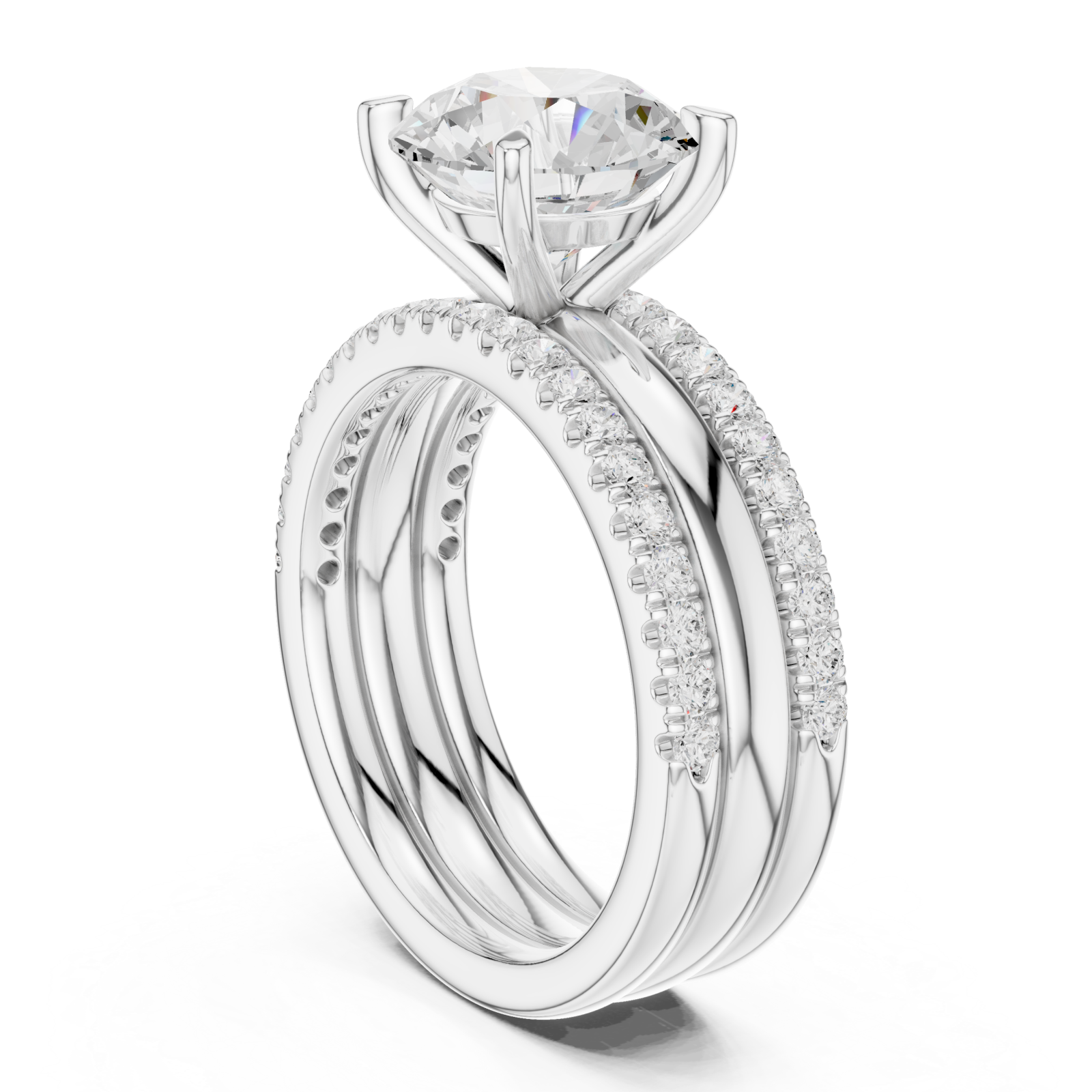  White Gold Lumina Woven Embrace Ring Left View