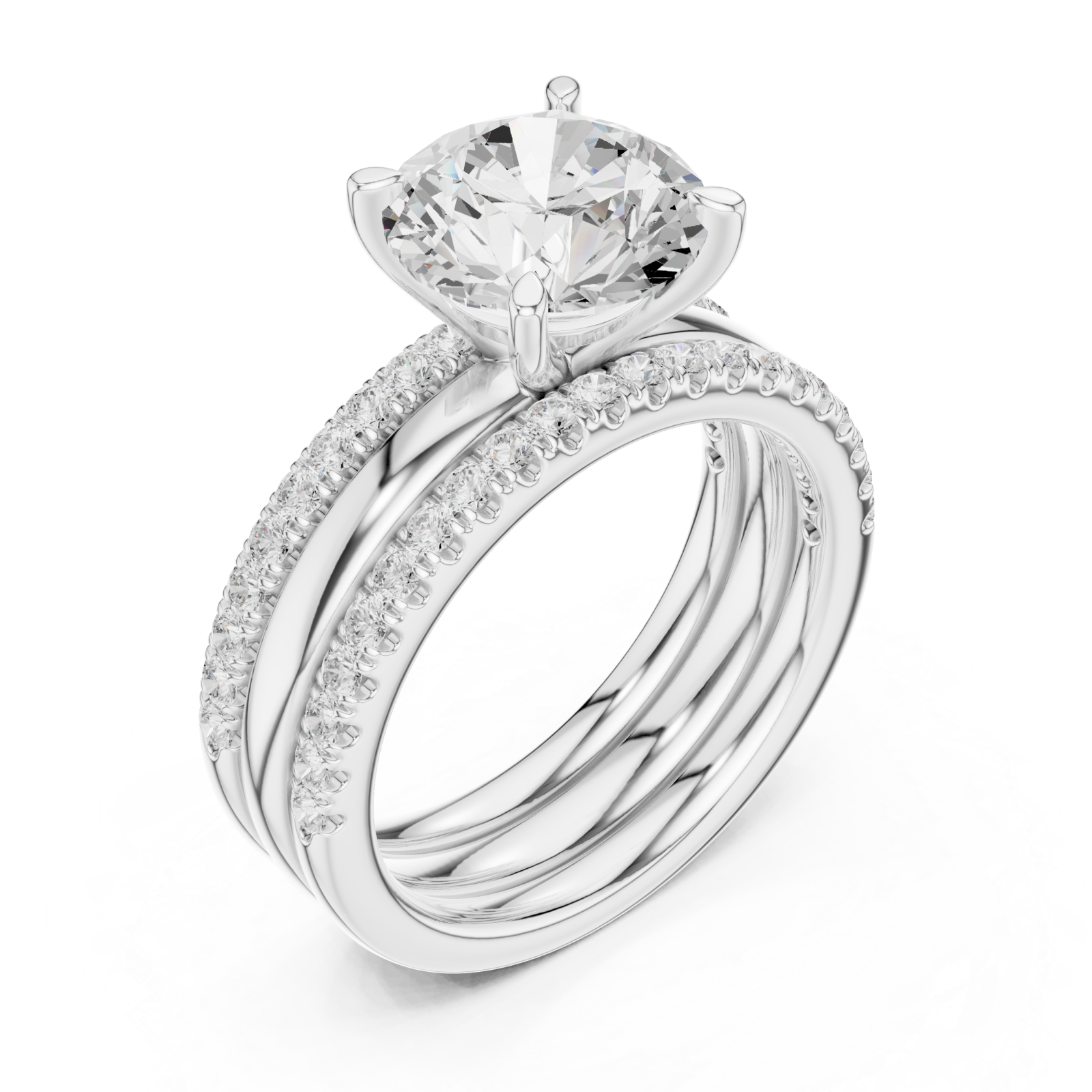  White Gold Lumina Woven Embrace Ring Right View