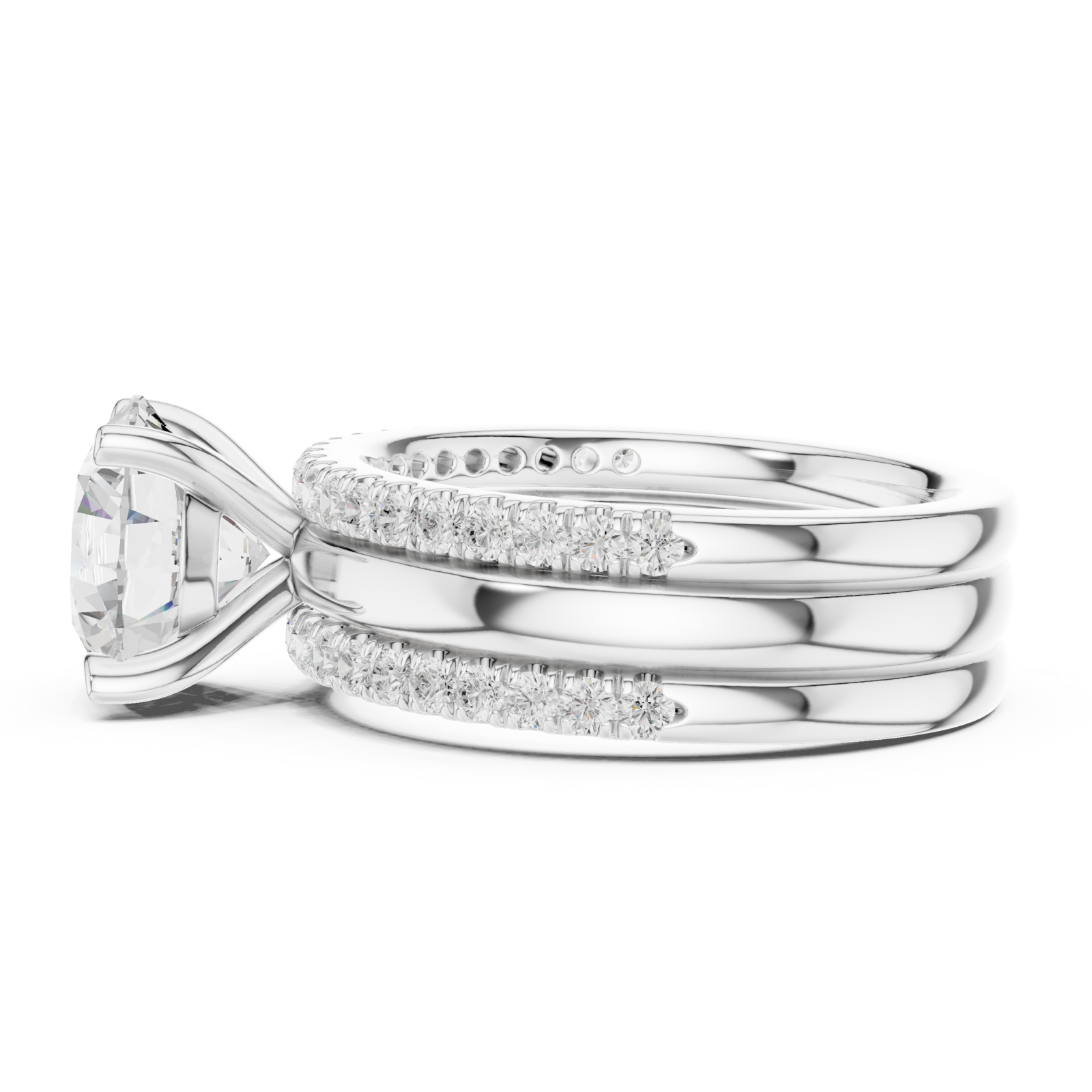  White Gold Lumina Woven Embrace Ring Side View