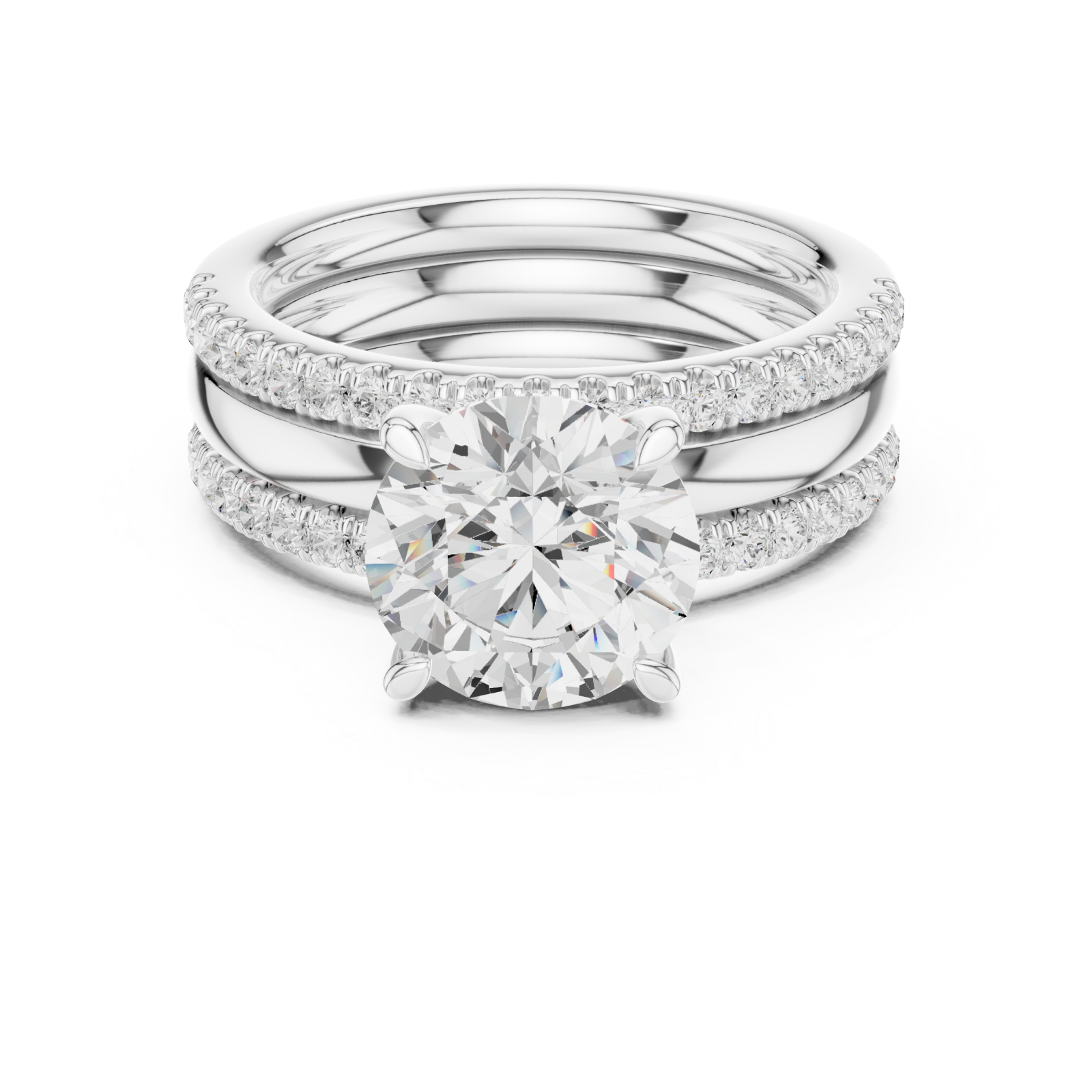  White Gold Lumina Woven Embrace Ring Front View