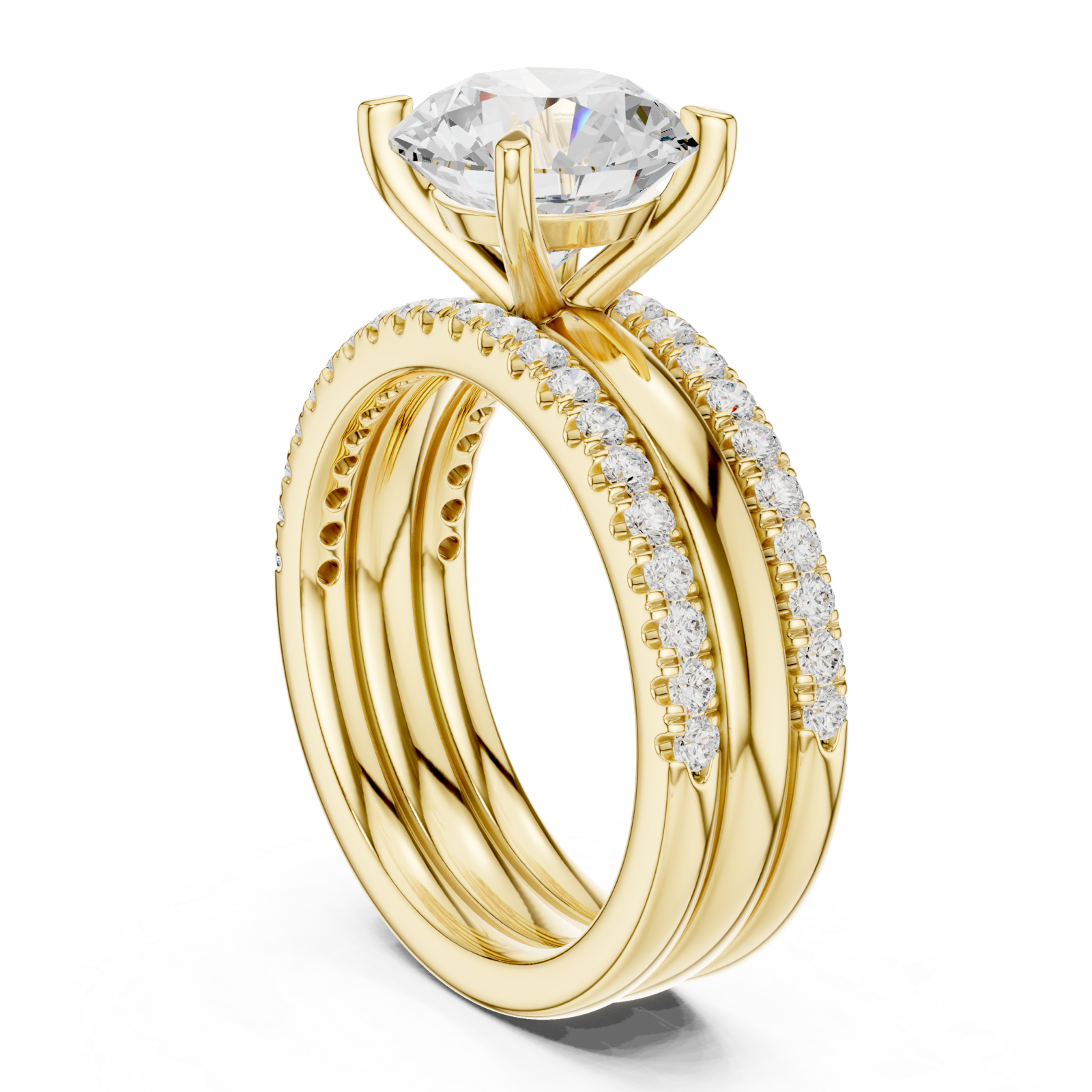  Gold Lumina Woven Embrace Ring Left View