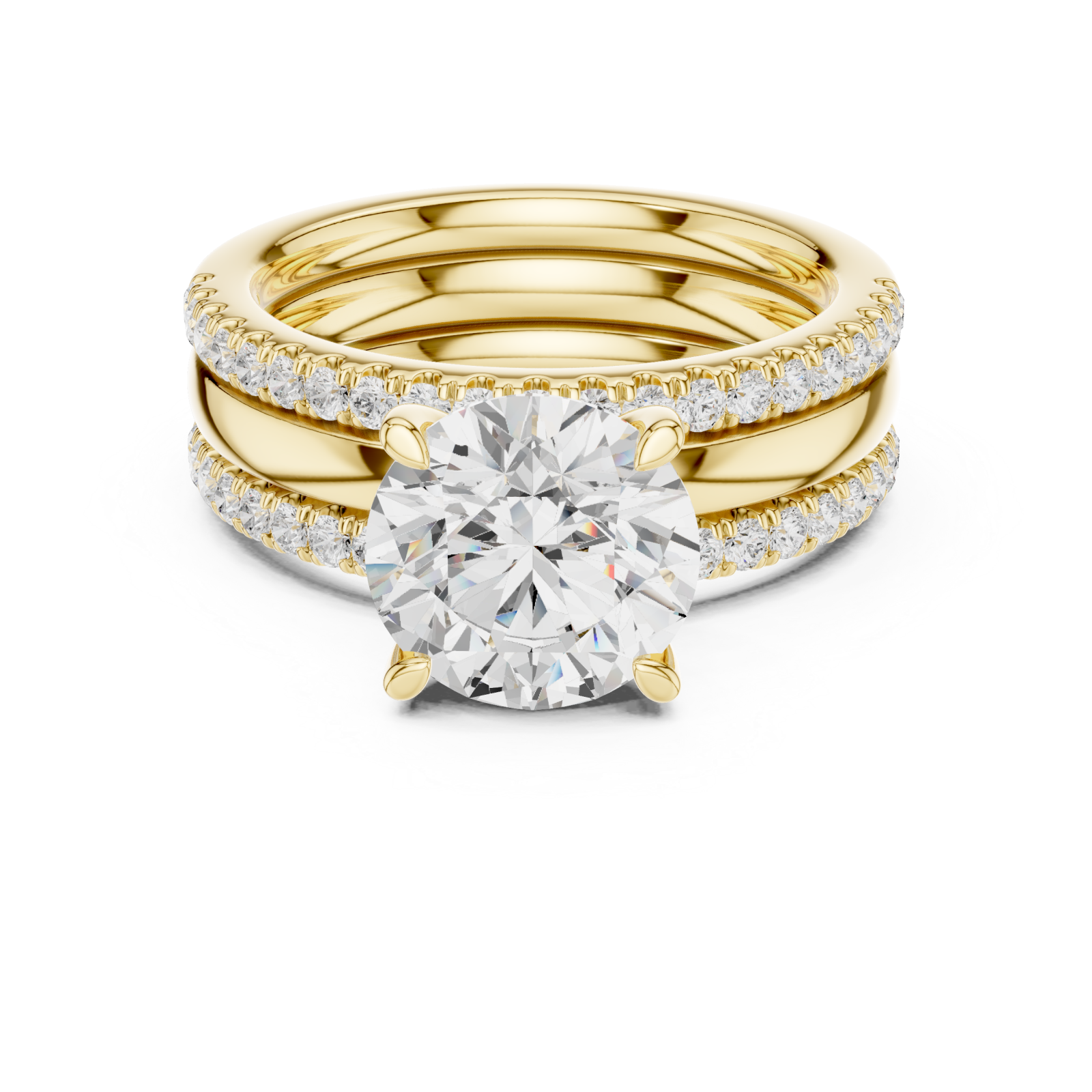  Gold Lumina Woven Embrace Ring Front View