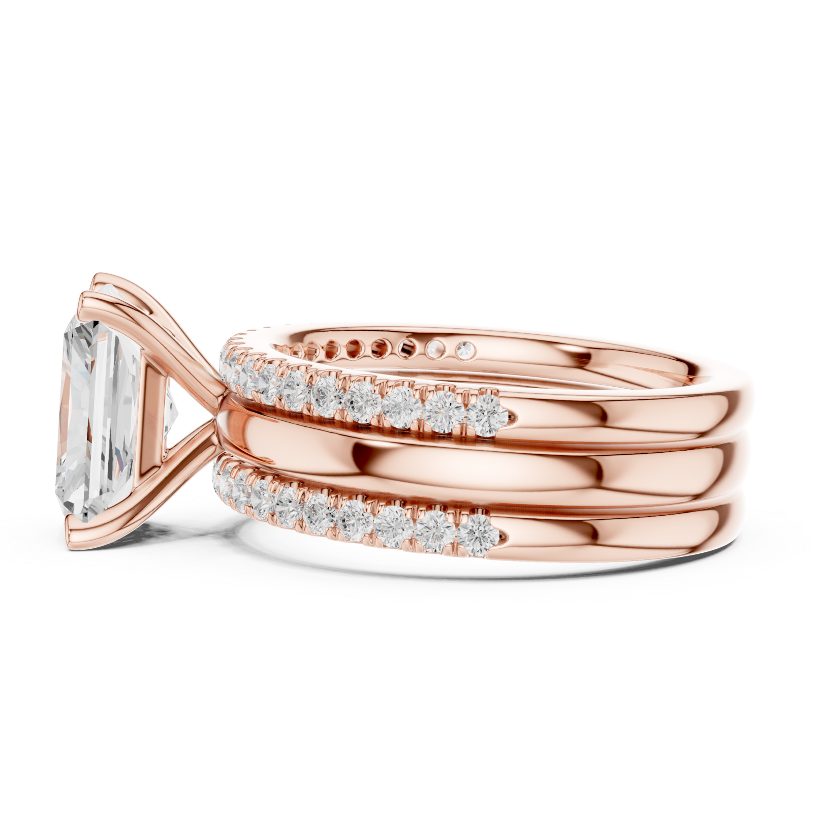  Rose Gold Empress Aura Regal Solitaire Engagement Ring Side View