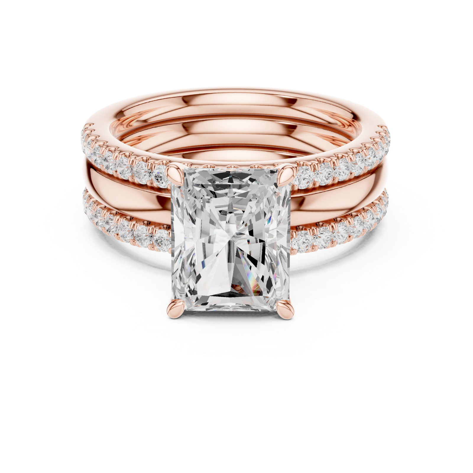  Rose Gold Empress Aura Regal Solitaire Engagement Ring Front View