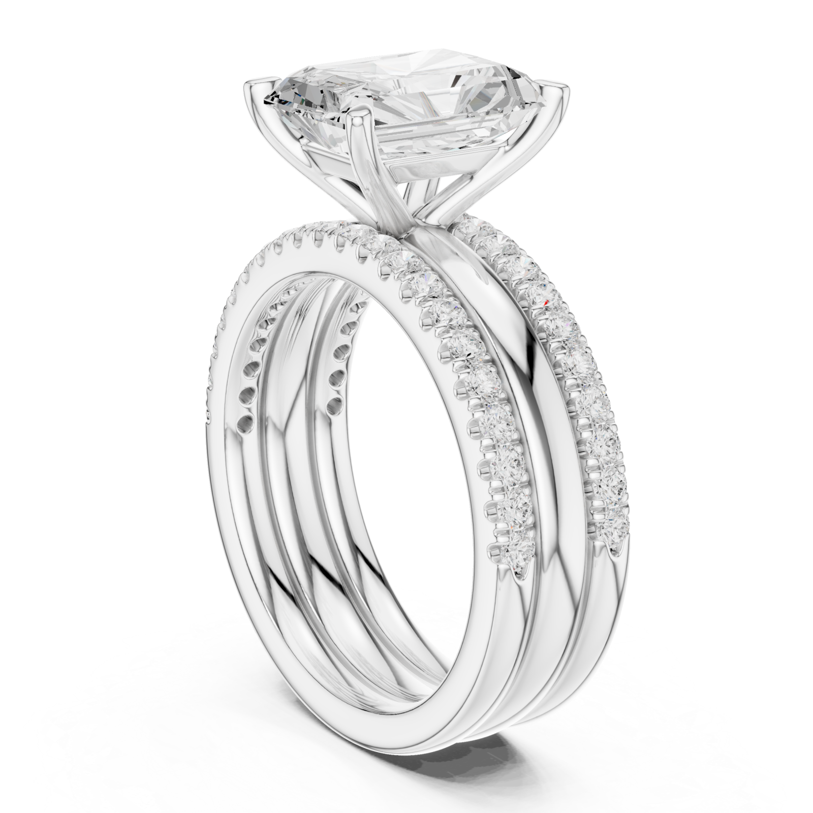  White Gold Empress Aura Regal Solitaire Engagement Ring Left View