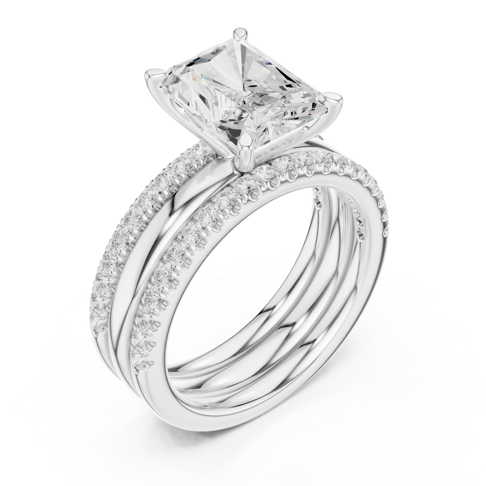  White Gold Empress Aura Regal Solitaire Engagement Ring Right View