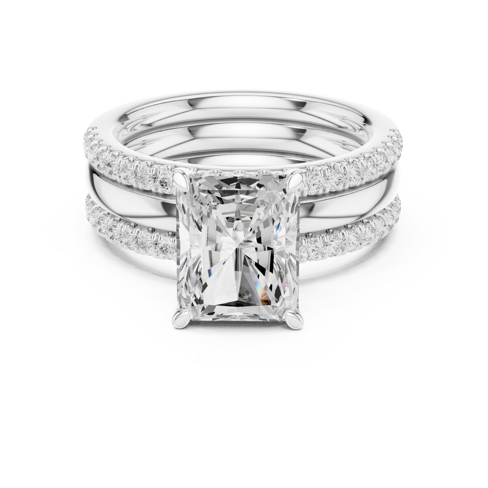  White Gold Empress Aura Regal Solitaire Engagement Ring Front View