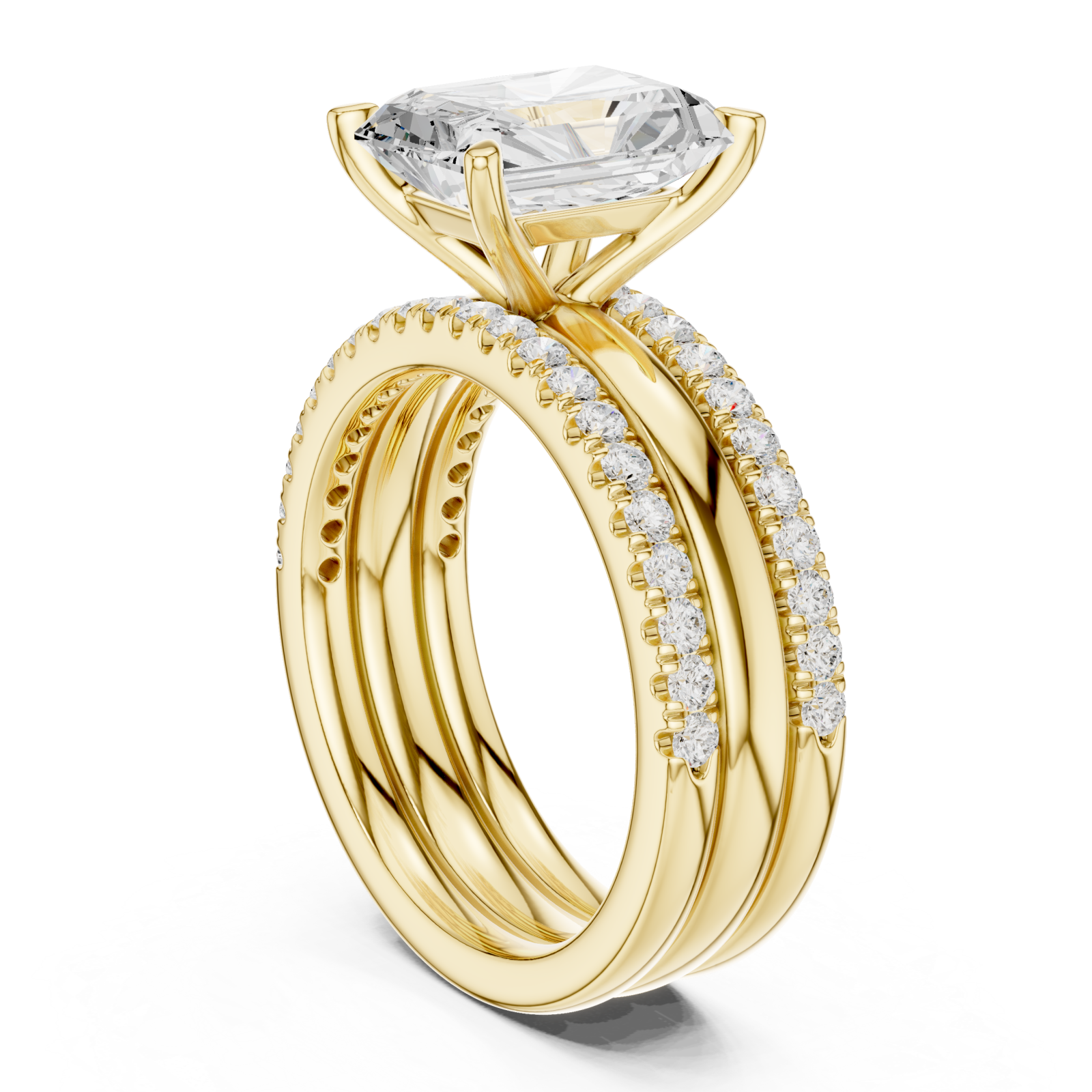  Gold Empress Aura Regal Solitaire Engagement Ring Left View