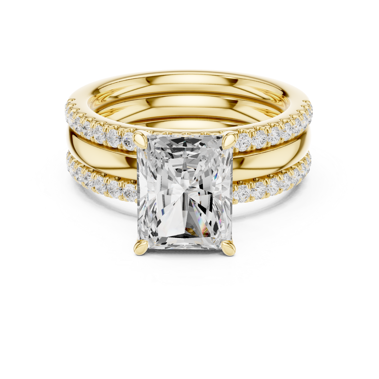  Gold Empress Aura Regal Solitaire Engagement Ring Front View