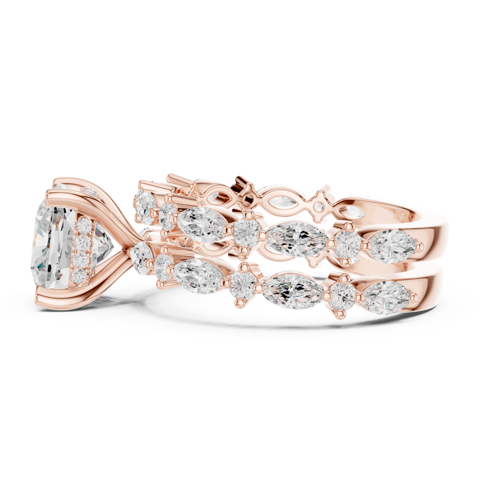  Rose Gold Opulent Brilliance Starlit Band Side View