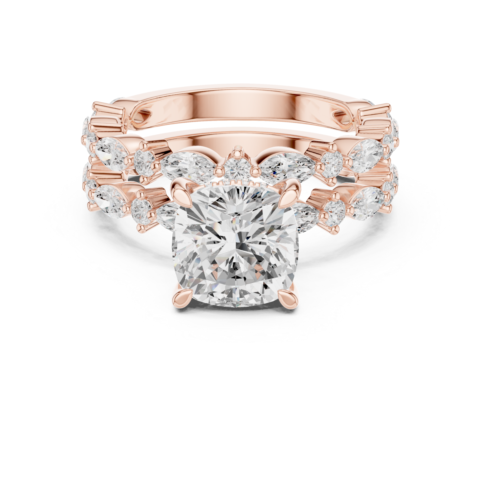  Rose Gold Opulent Brilliance Starlit Band Front View