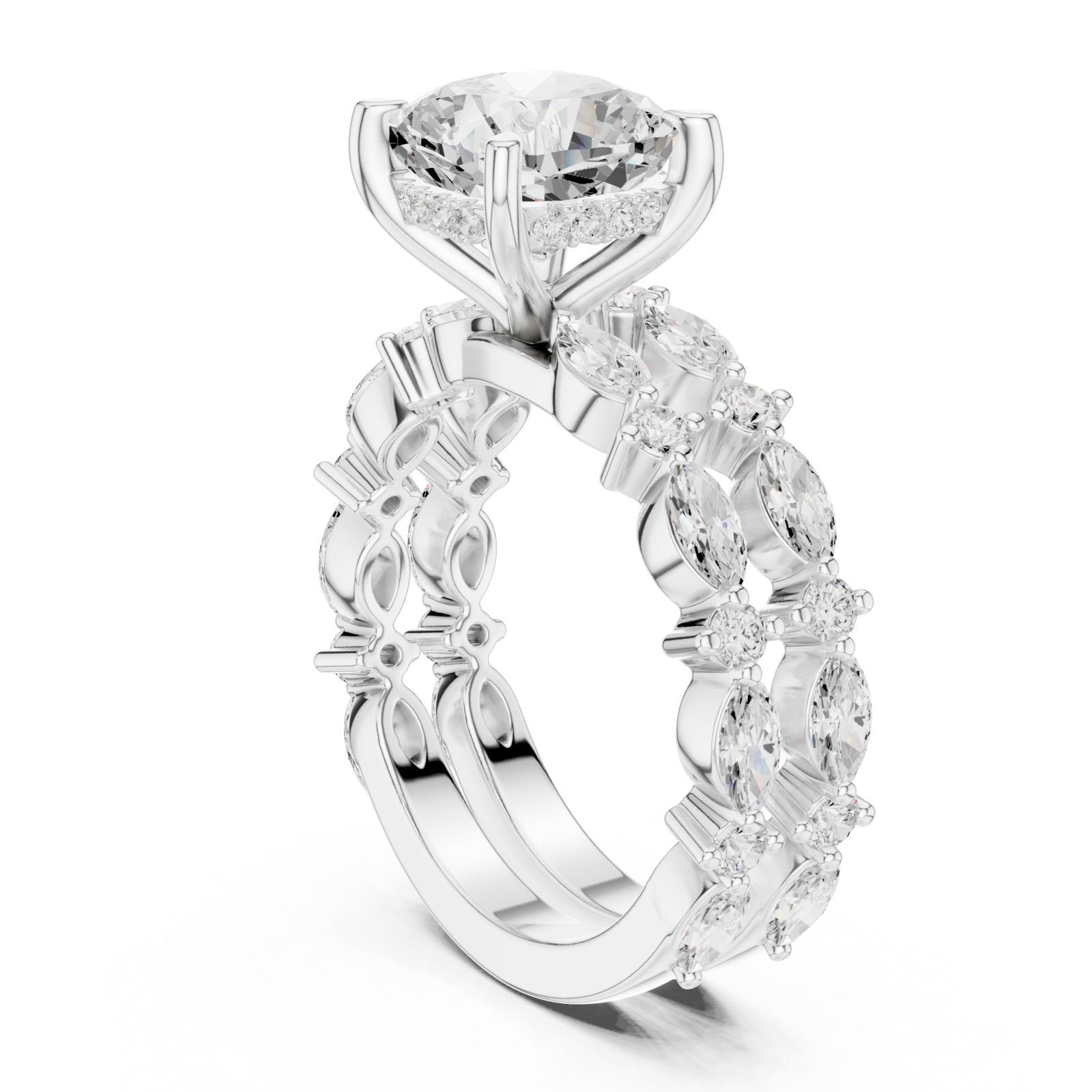  White Gold Opulent Brilliance Starlit Band Left View