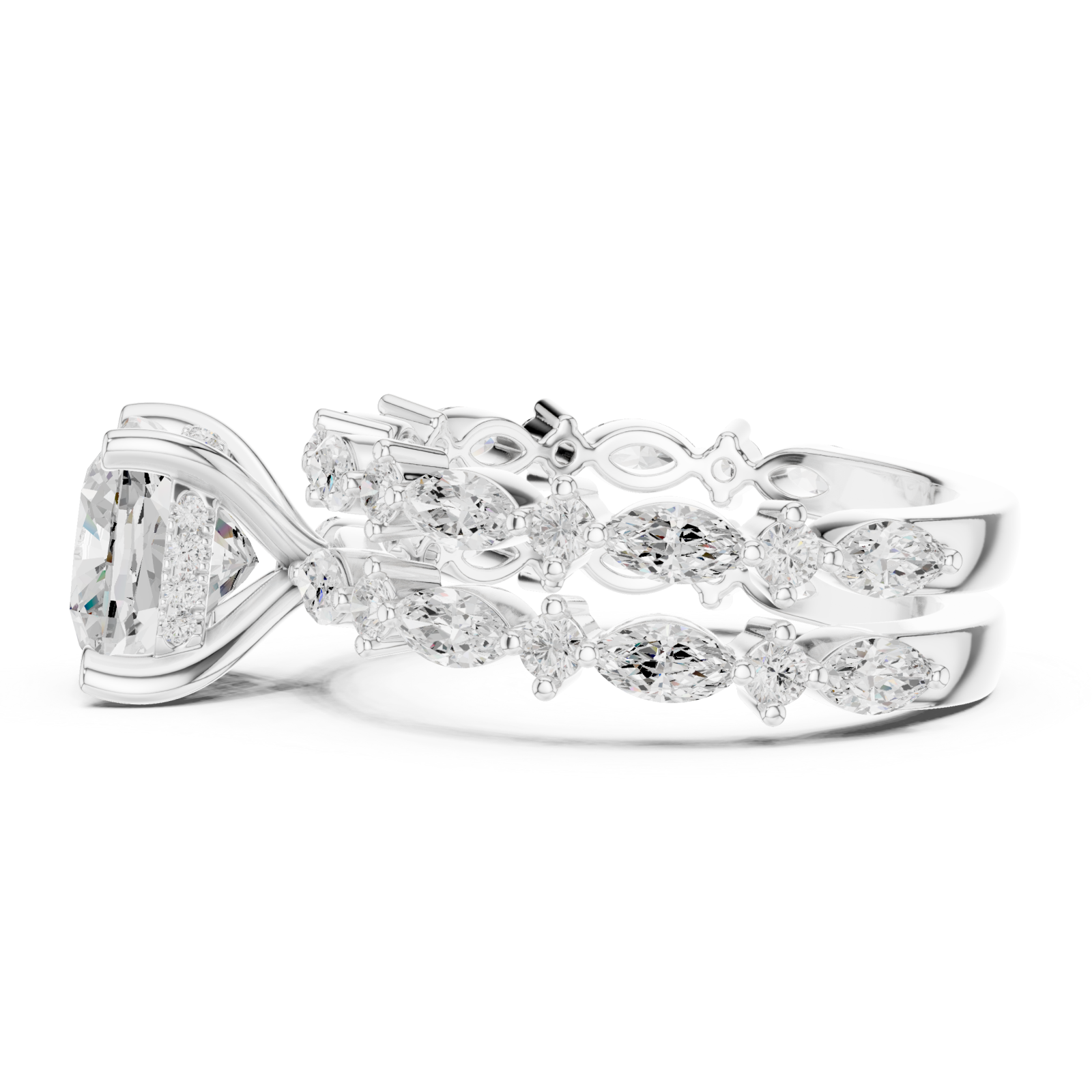  White Gold Opulent Brilliance Starlit Band Side View