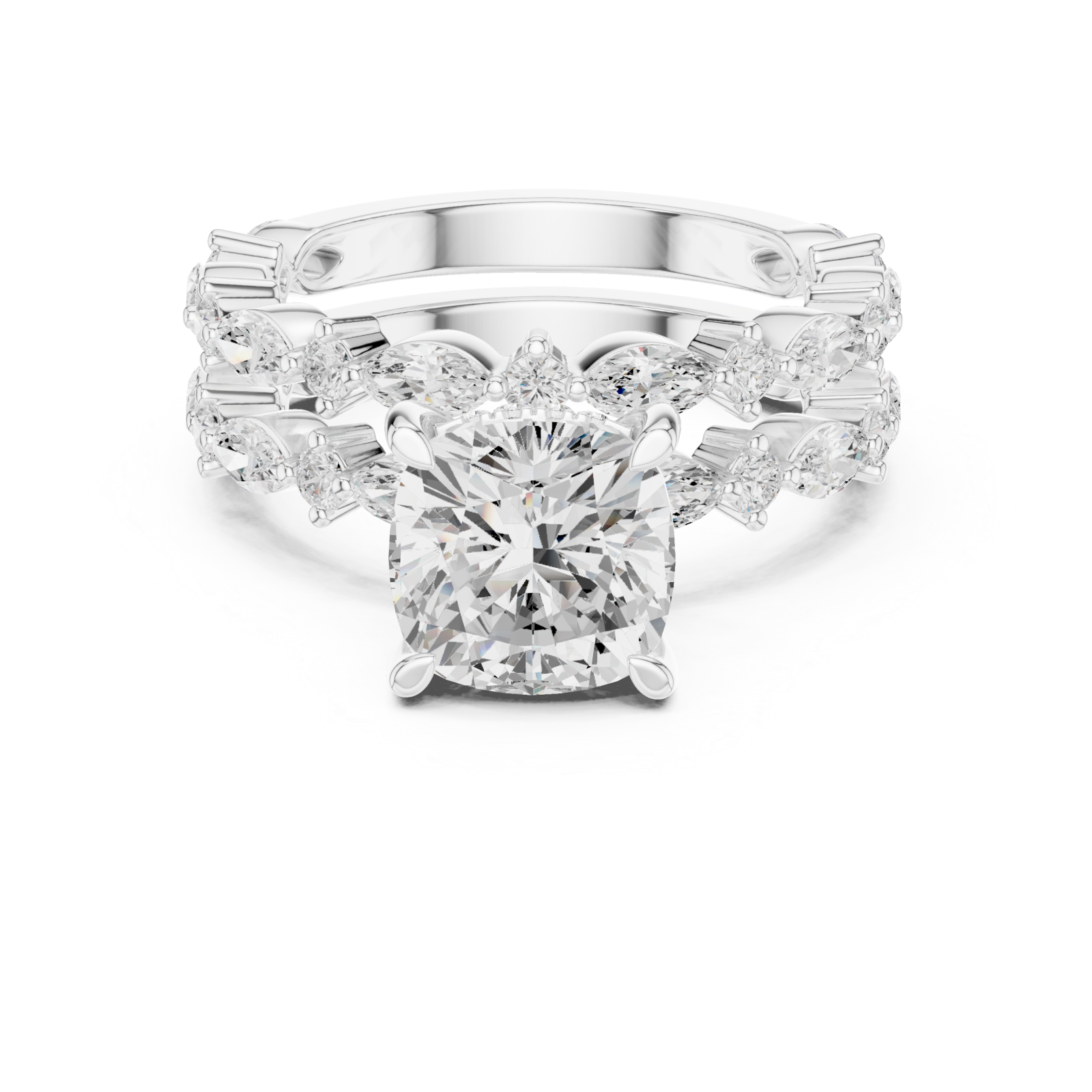  White Gold Opulent Brilliance Starlit Band Front View