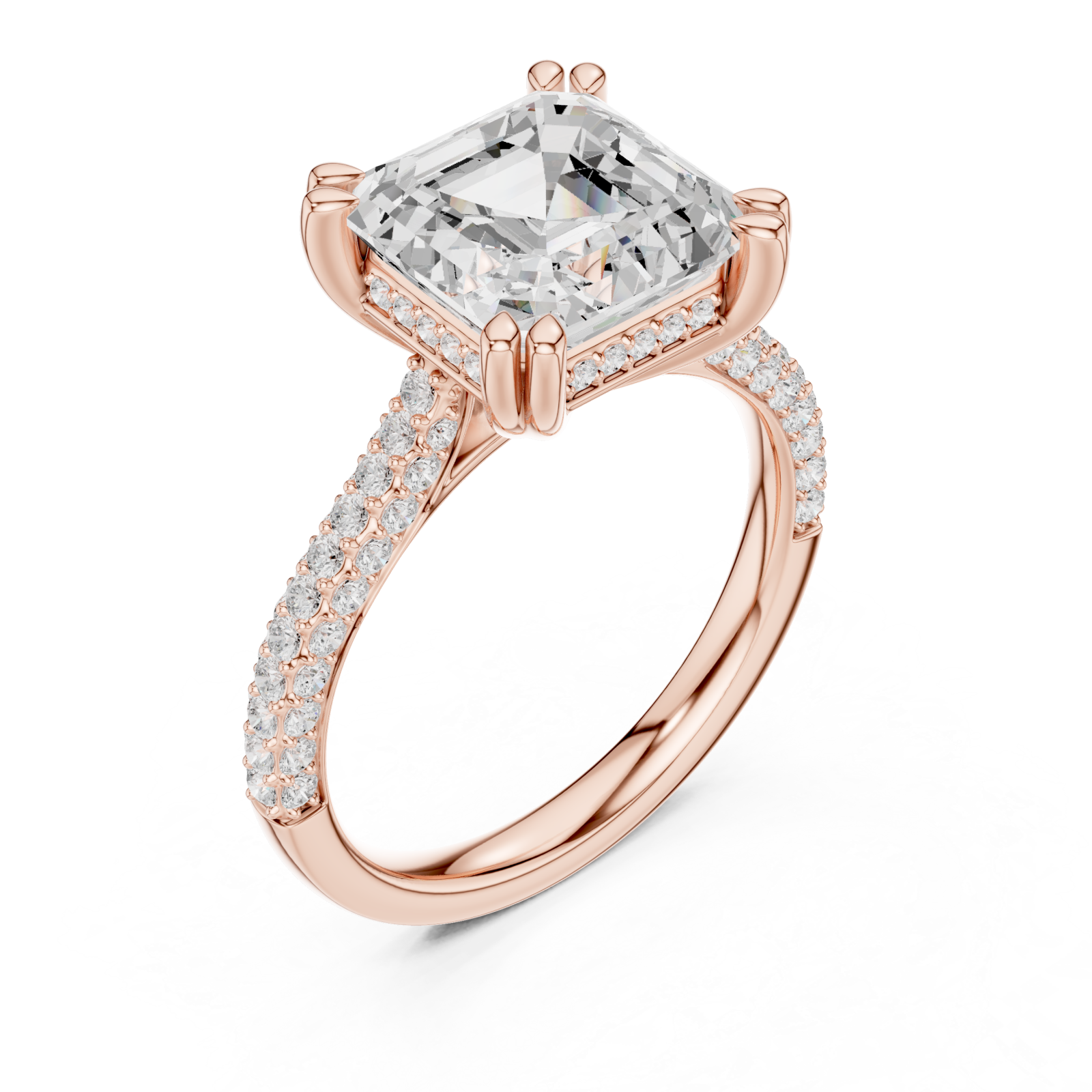  Rose Gold Majestic Radiance Halo Ring Right View