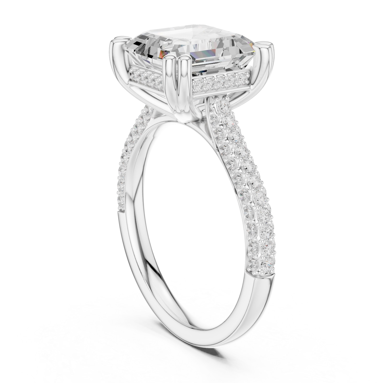  White Gold Majestic Radiance Halo Ring Left View