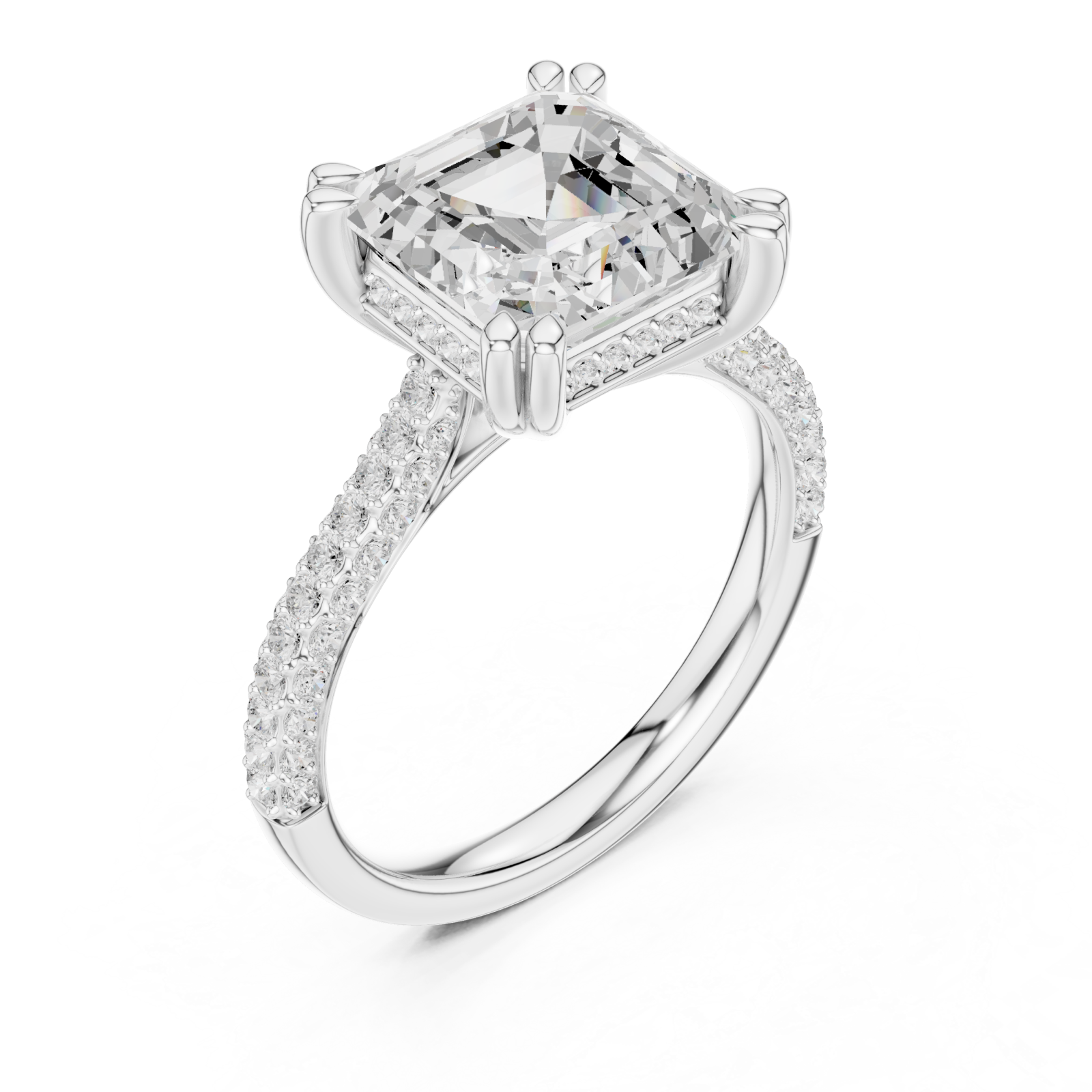  White Gold Majestic Radiance Halo Ring Right View