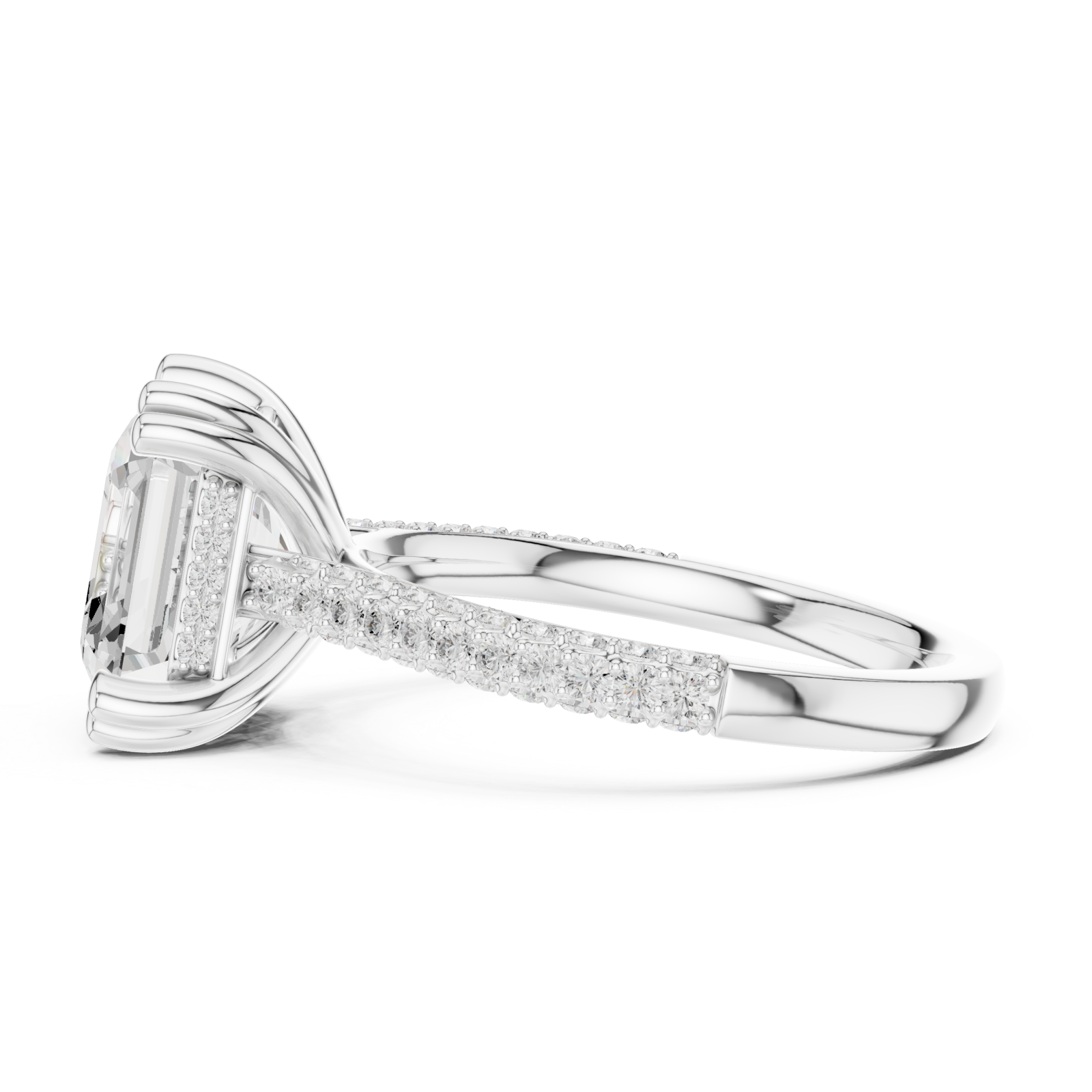  White Gold Majestic Radiance Halo Ring Side View
