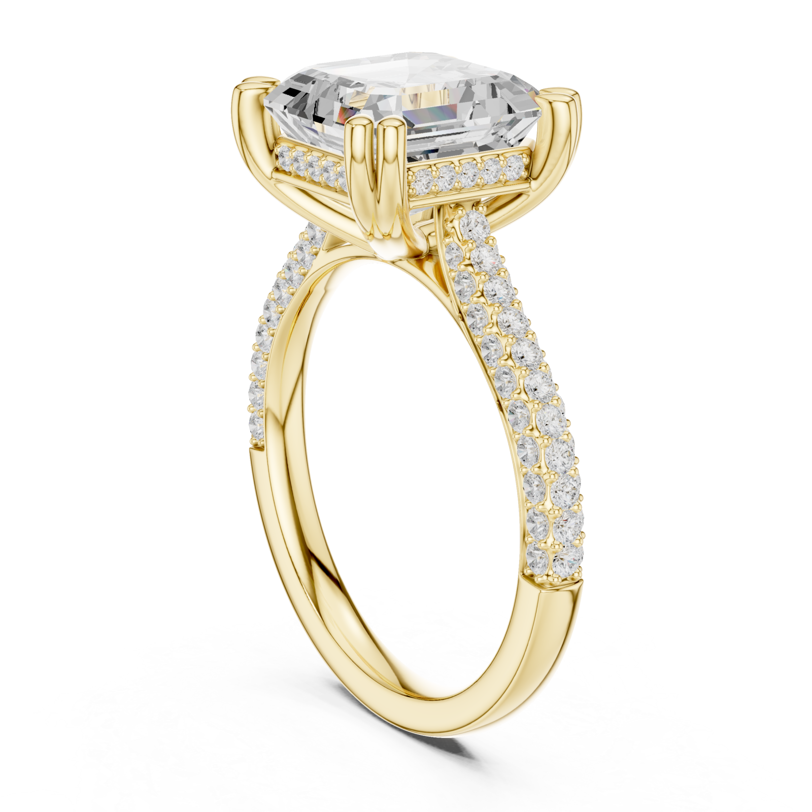  Gold Majestic Radiance Halo Ring Left View