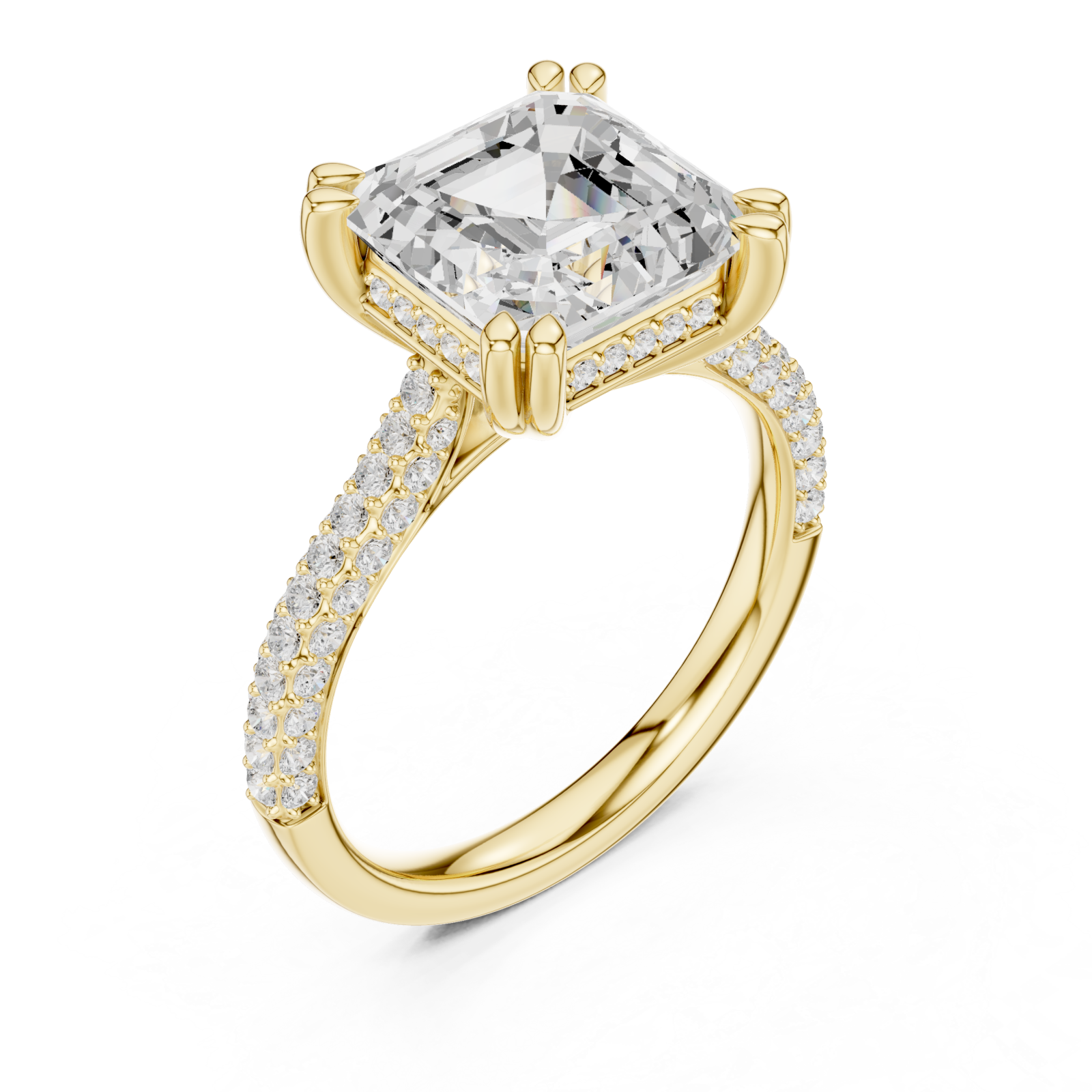 Gold Majestic Radiance Halo Ring Right View