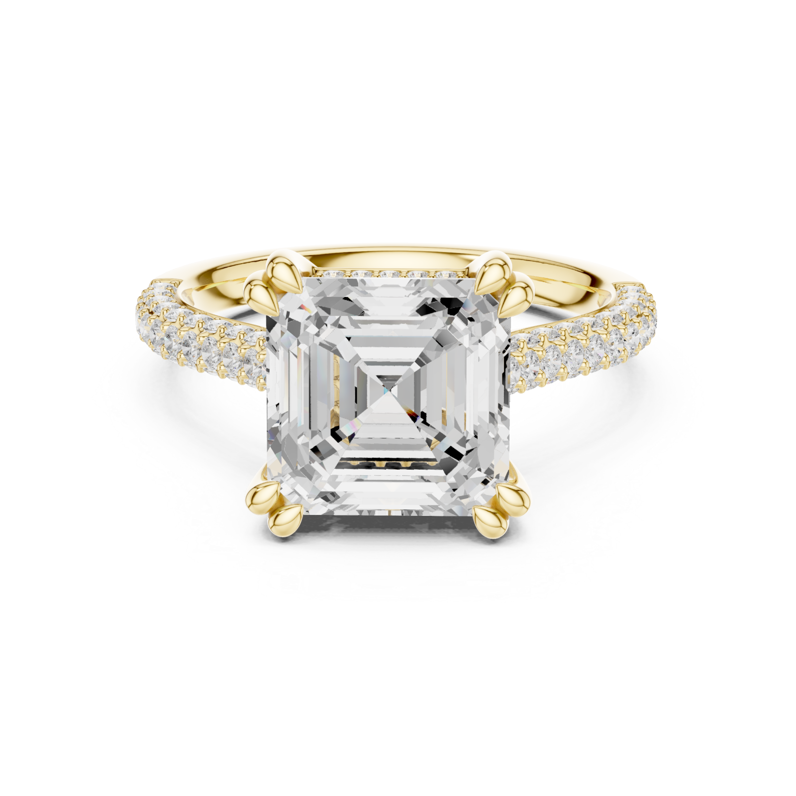  Gold Majestic Radiance Halo Ring Front View