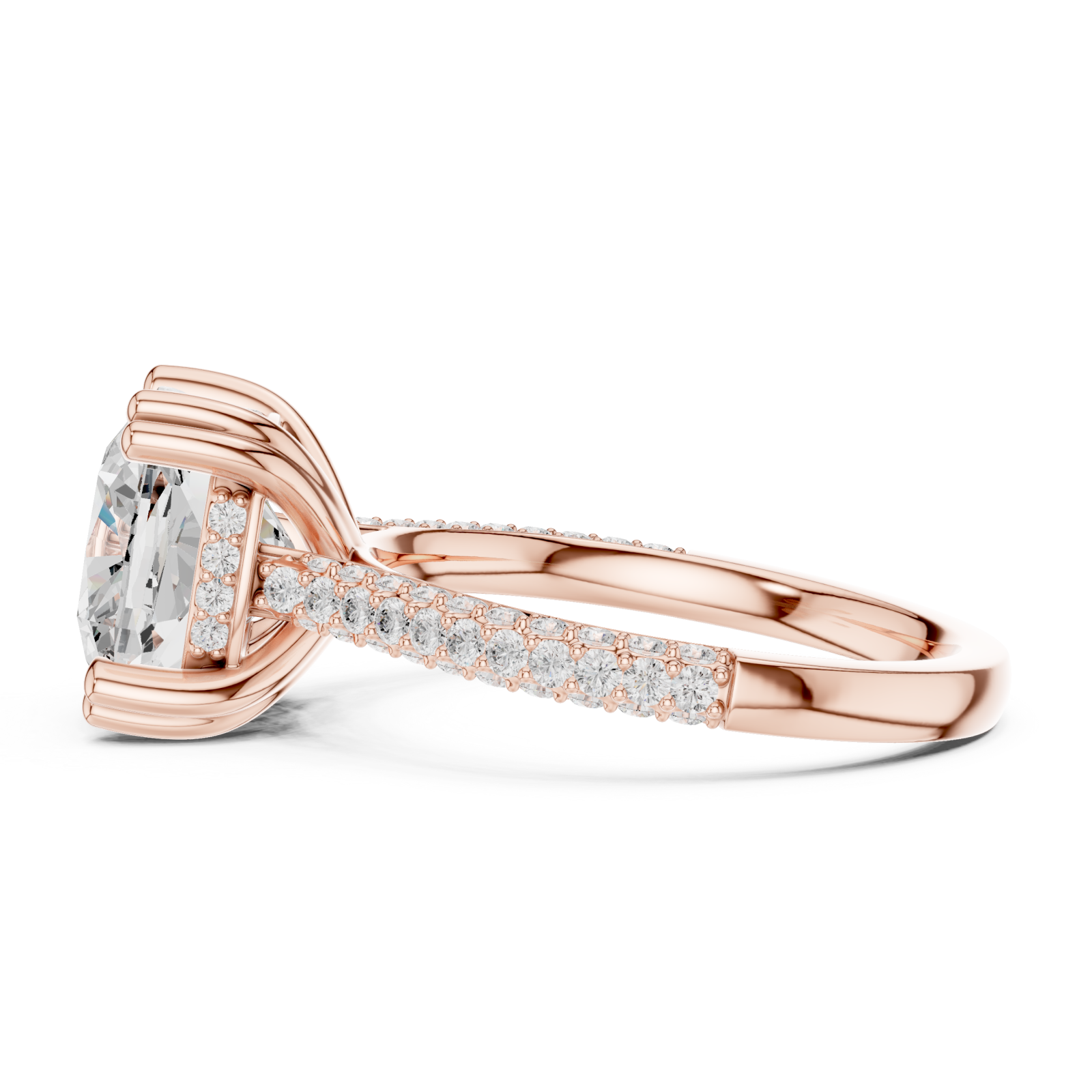  Rose Gold Whisper Band Promise Ring Side View