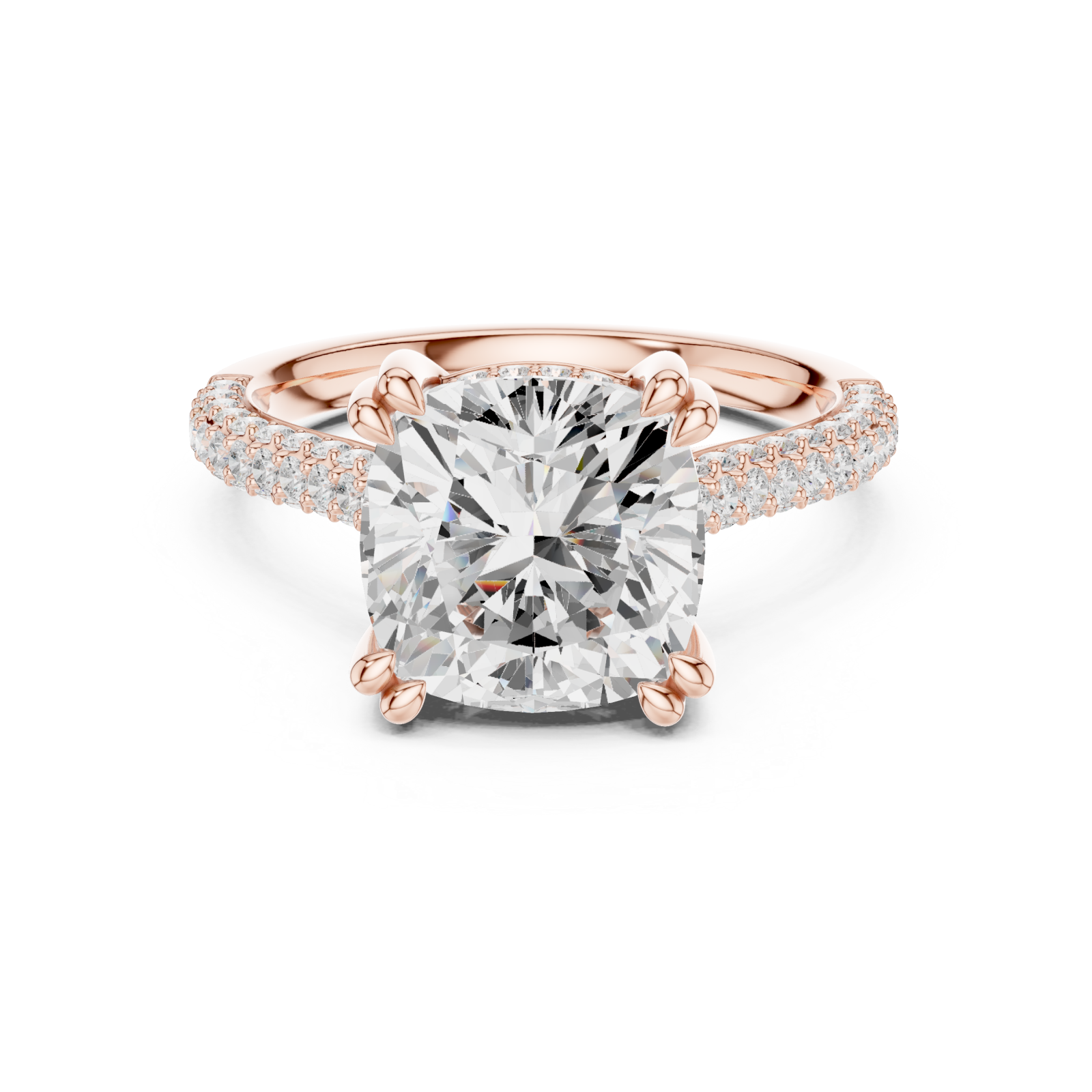  Rose Gold Whisper Band Promise Ring Front View
