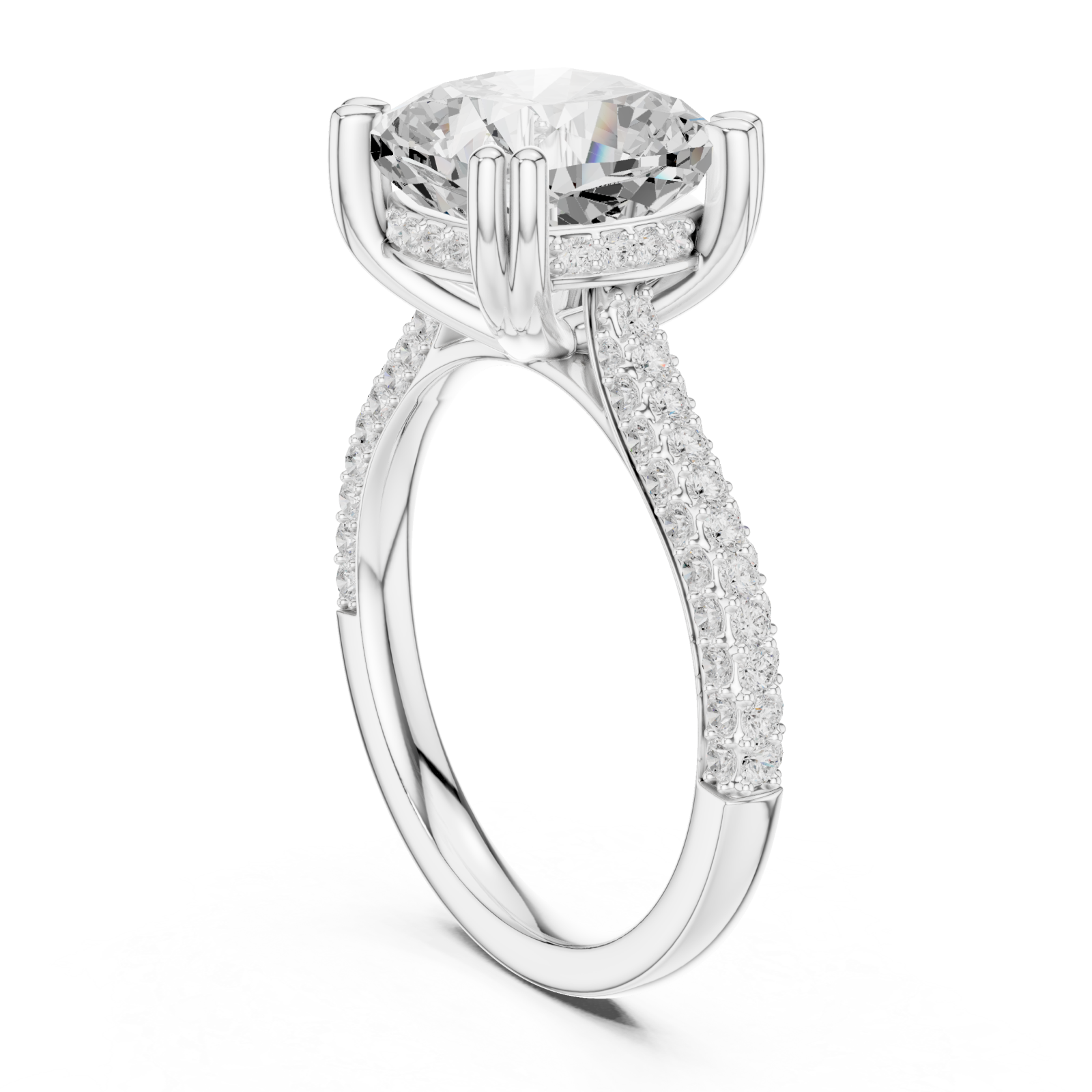  White Gold Whisper Band Promise Ring Left View