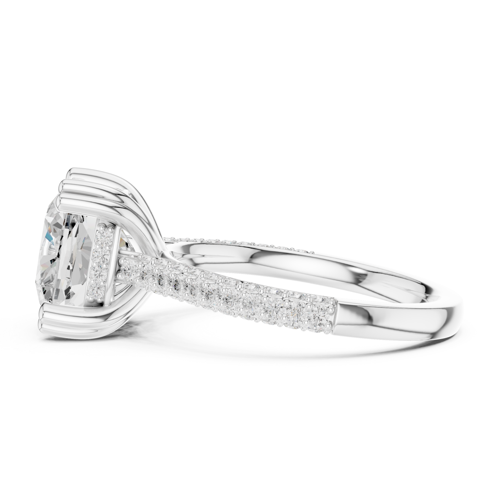  White Gold Whisper Band Promise Ring Side View