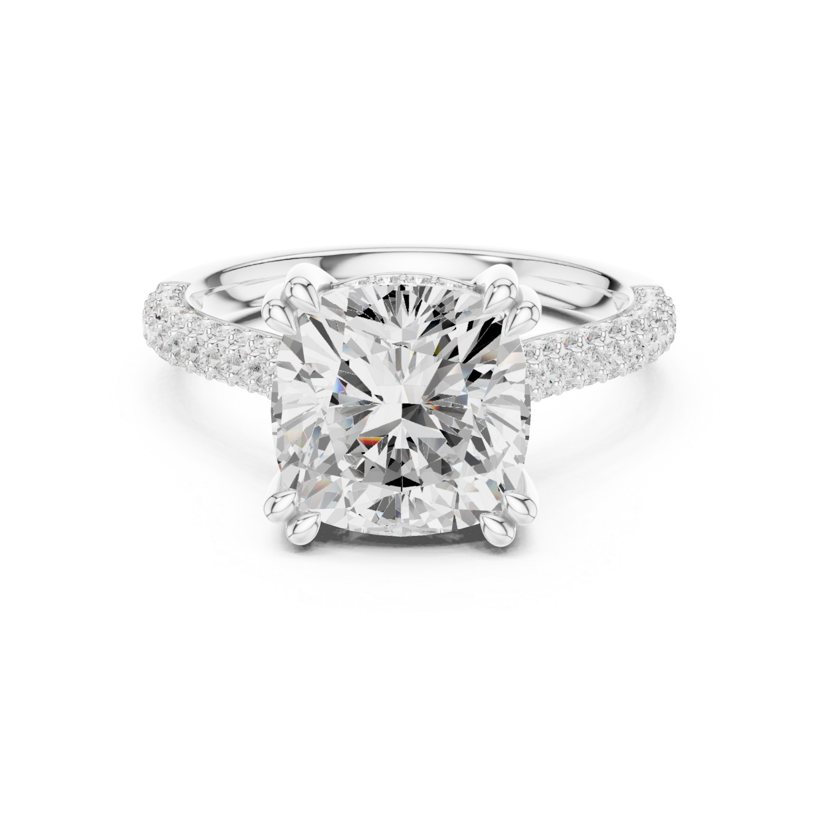  White Gold Whisper Band Promise Ring Front View
