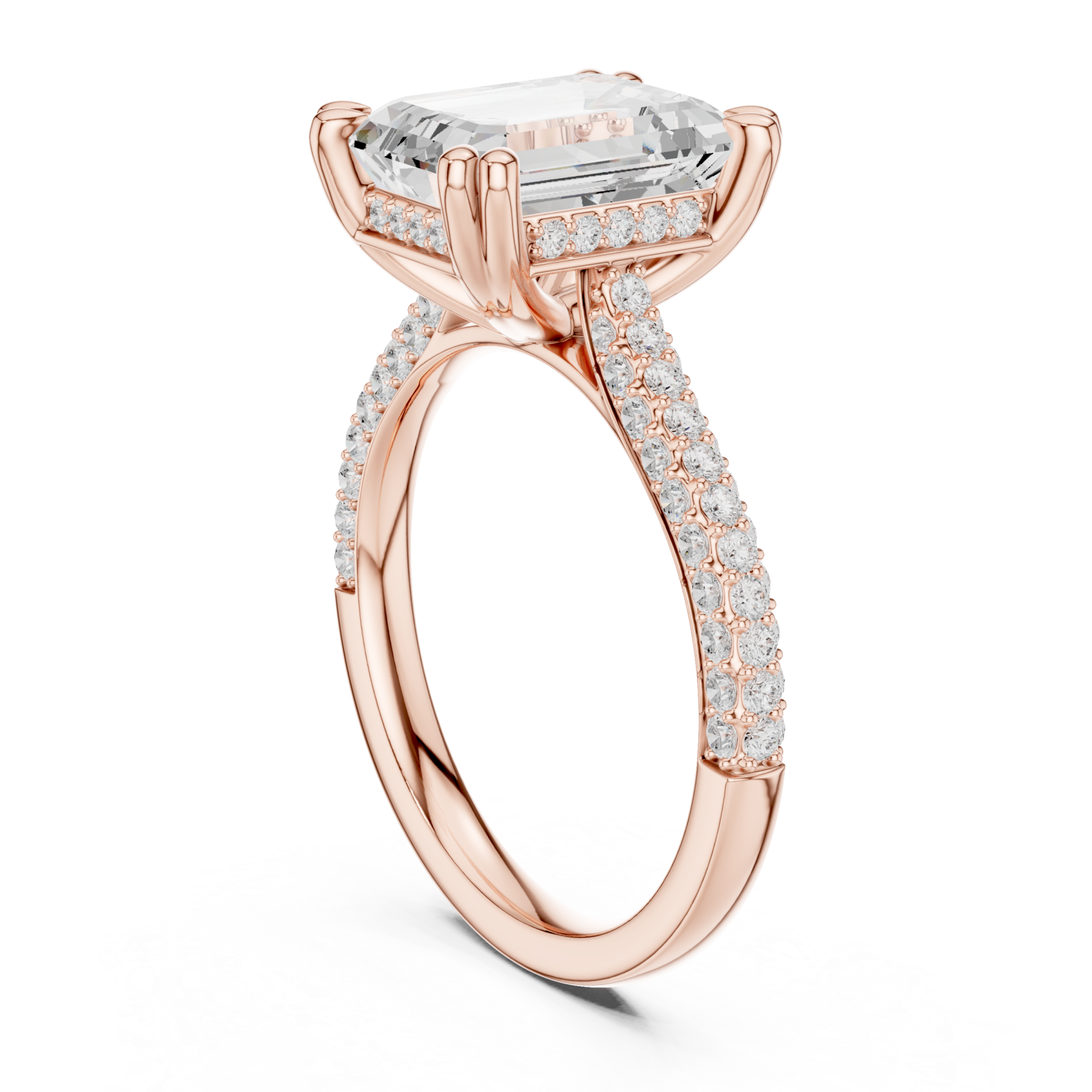 Rose Gold Whispering Light Elegant Solitaire Ring Left View