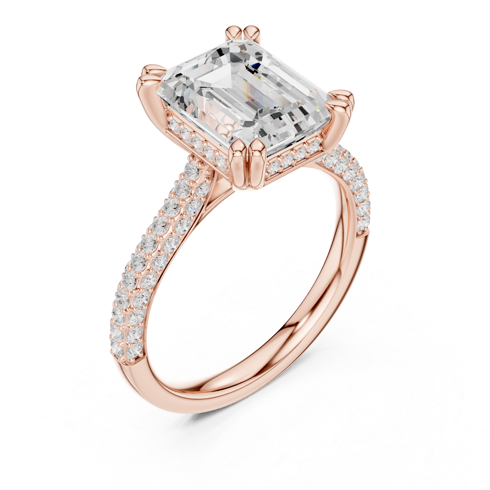  Rose Gold Whispering Light Elegant Solitaire Ring Right View
