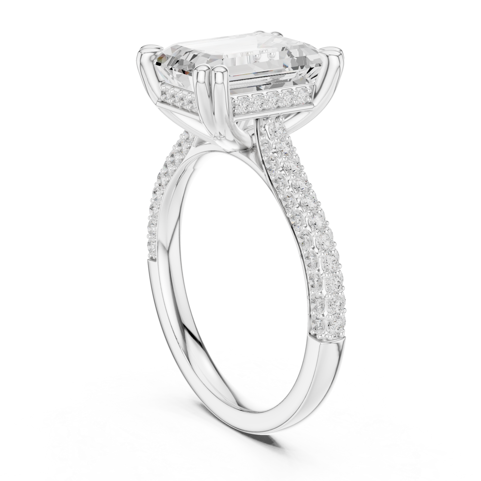  White Gold Whispering Light Elegant Solitaire Ring Left View