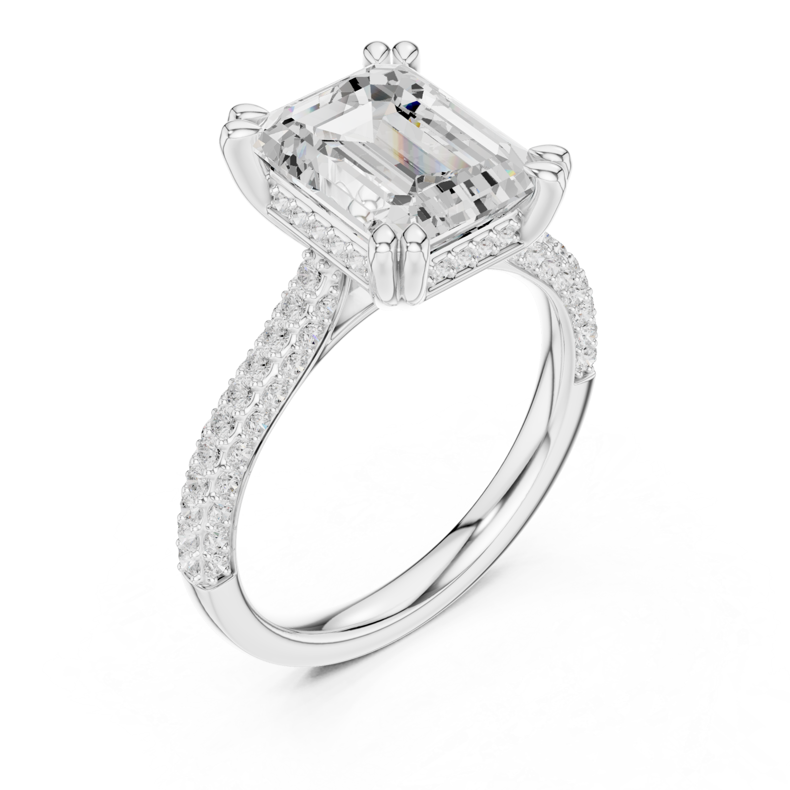  White Gold Whispering Light Elegant Solitaire Ring Right View