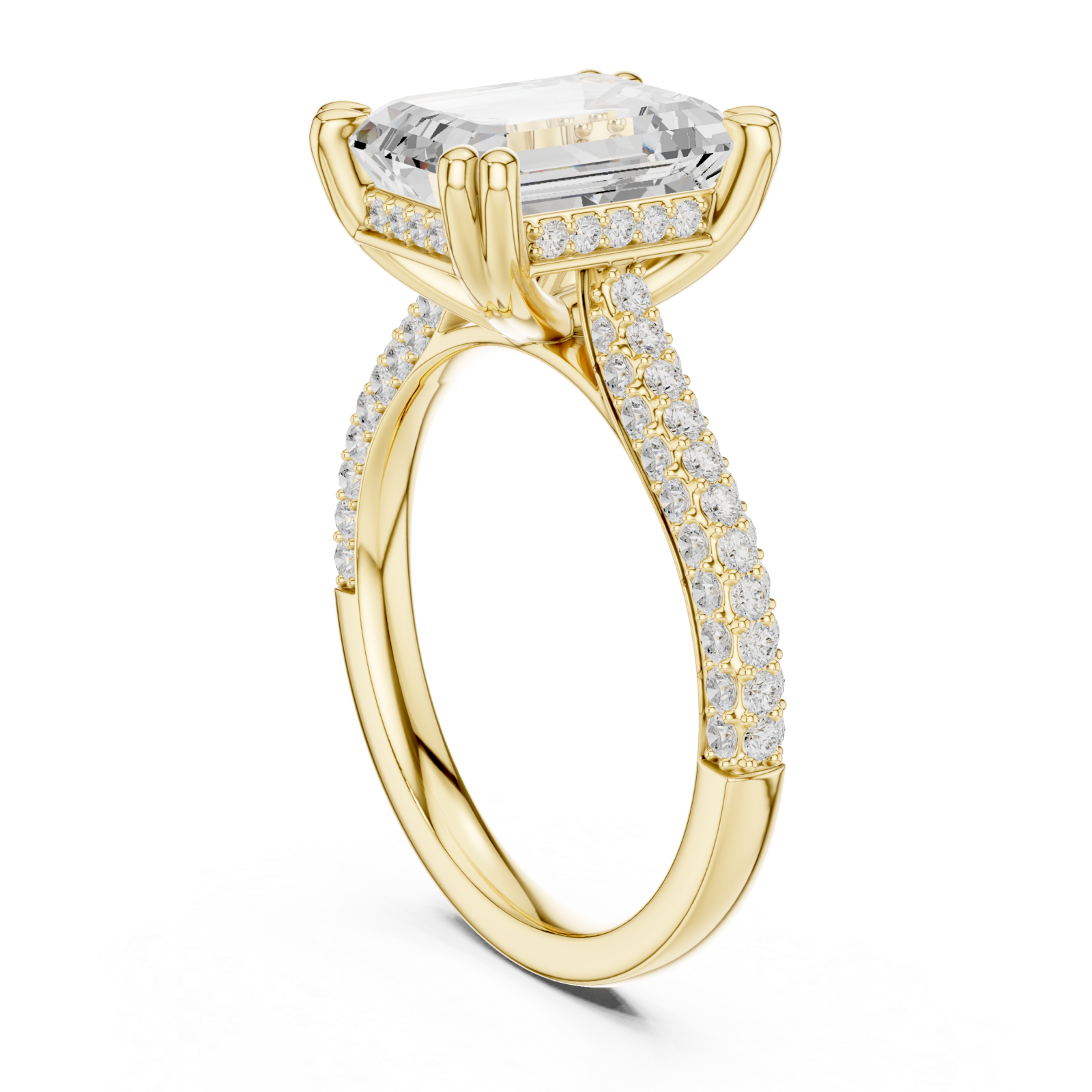  Gold Whispering Light Elegant Solitaire Ring Left View