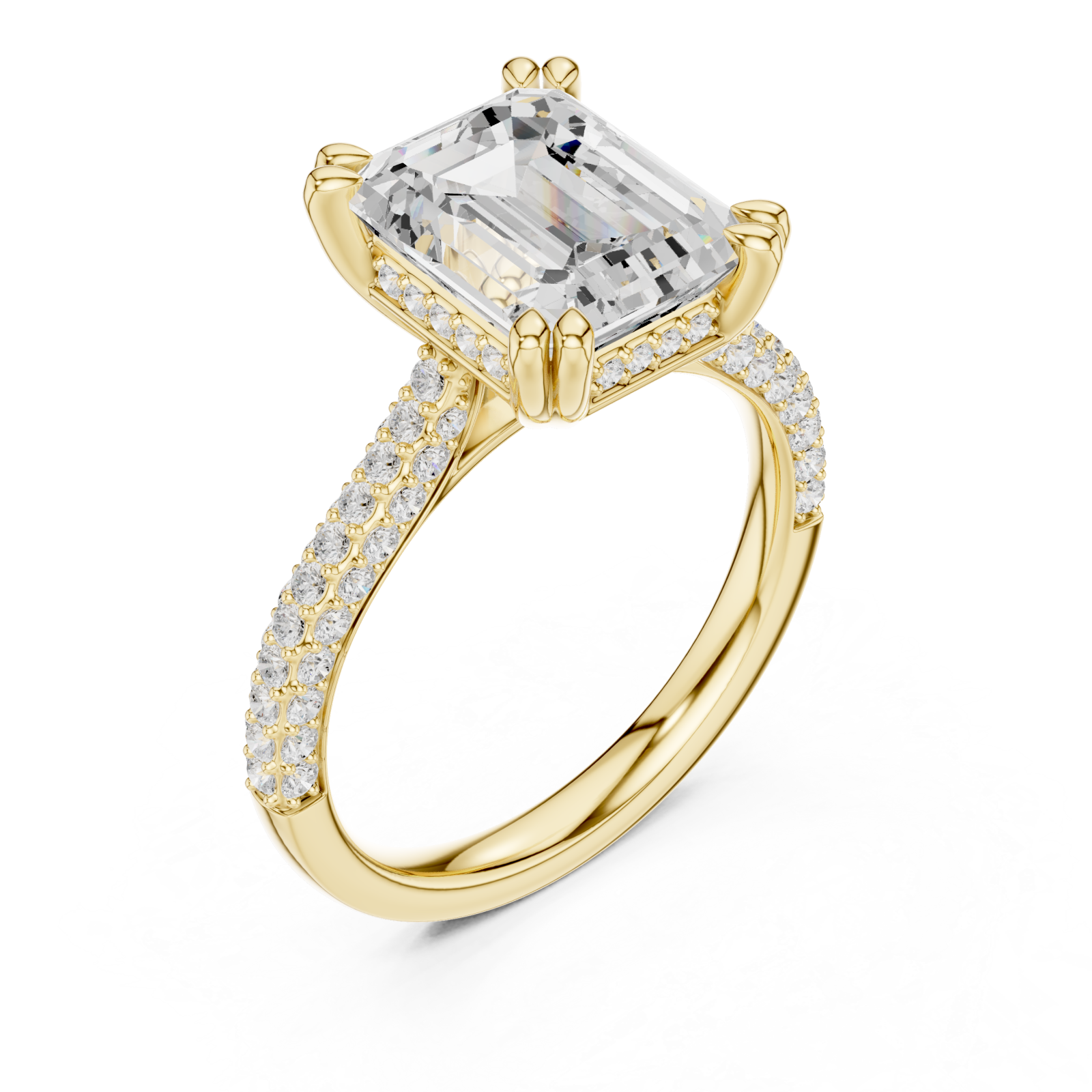 Gold Whispering Light Elegant Solitaire Ring Right View
