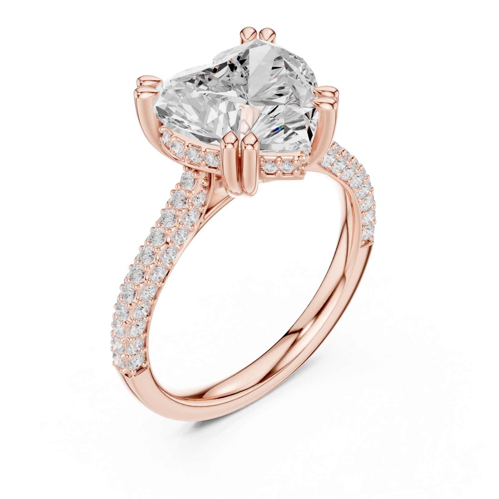  Rose Gold Luminous Embrace Double Row Classic Ring Right View