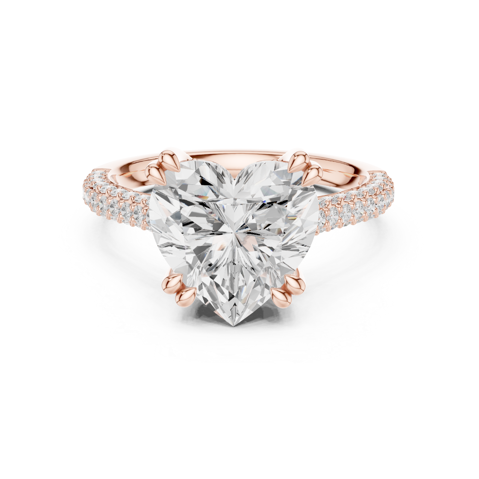  Rose Gold Luminous Embrace Double Row Classic Ring Front View