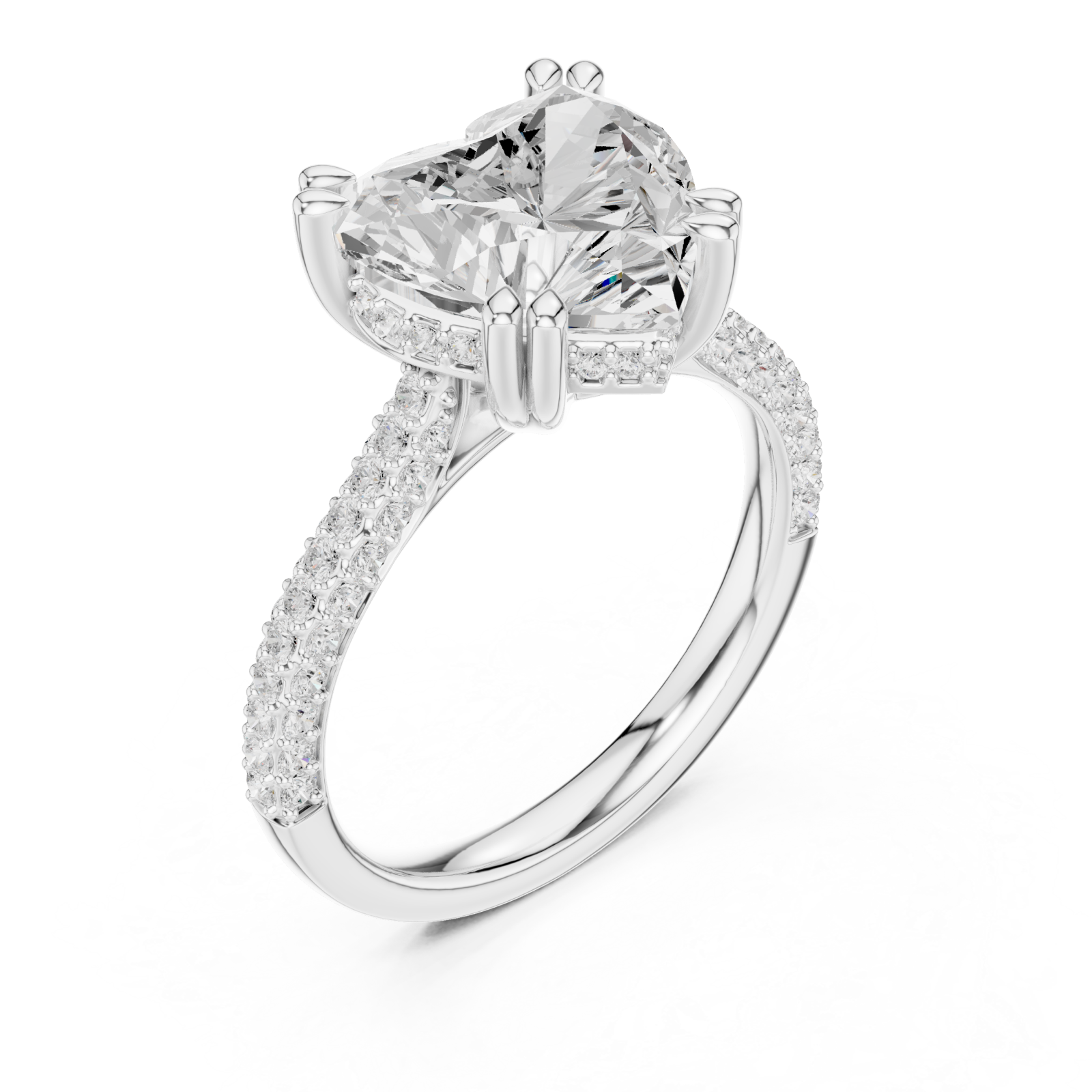  White Gold Luminous Embrace Double Row Classic Ring Right View