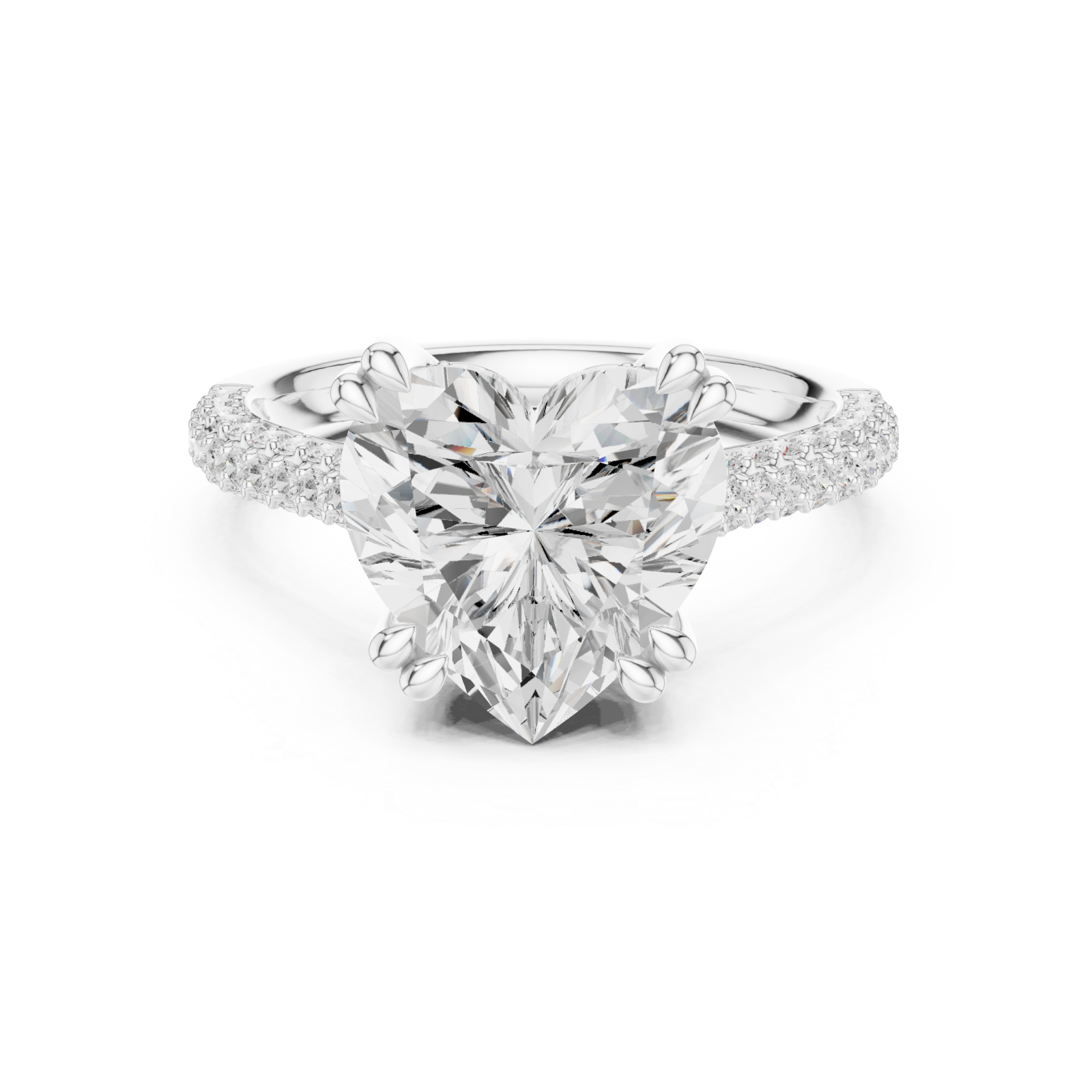  White Gold Luminous Embrace Double Row Classic Ring Front View