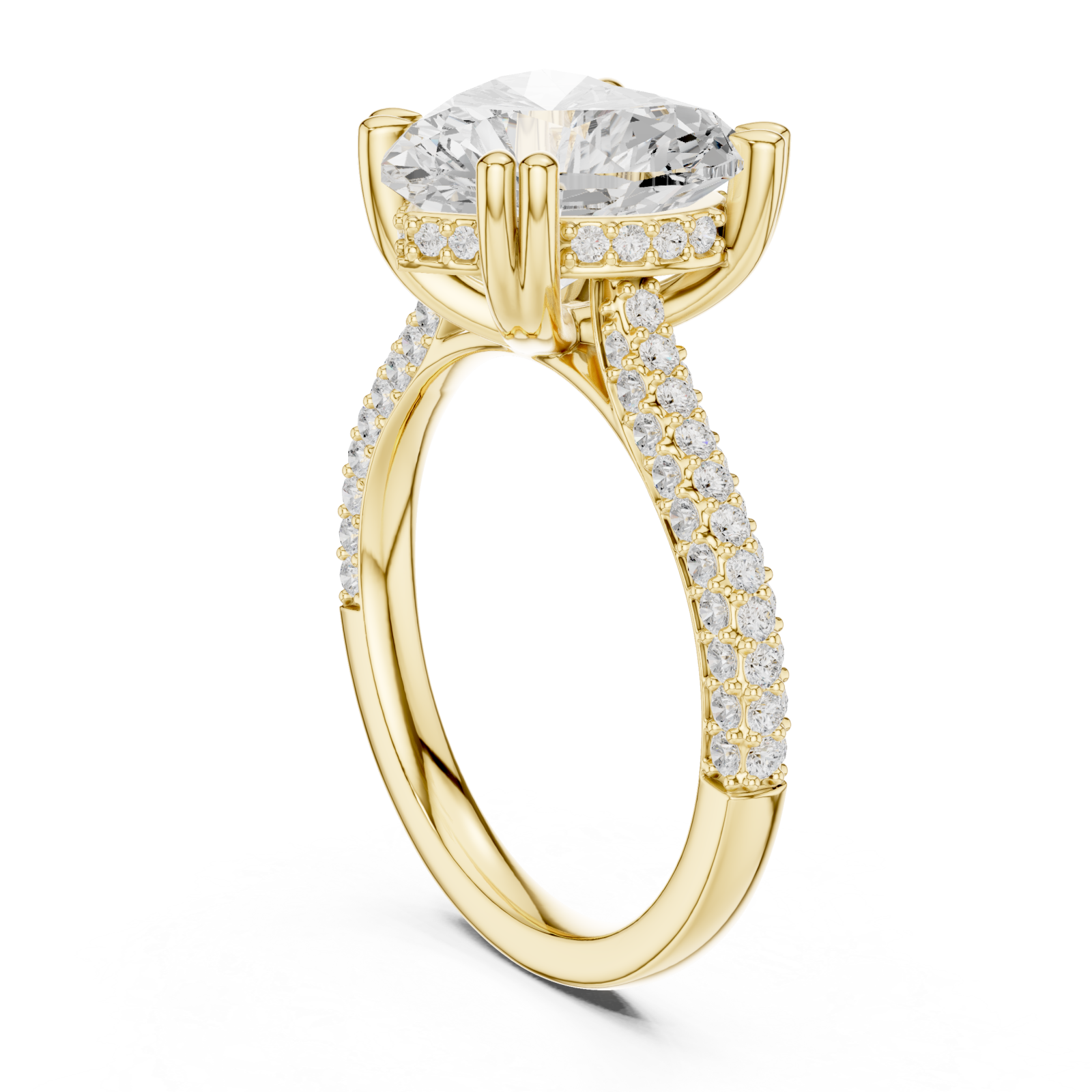  Gold Luminous Embrace Double Row Classic Ring Left View