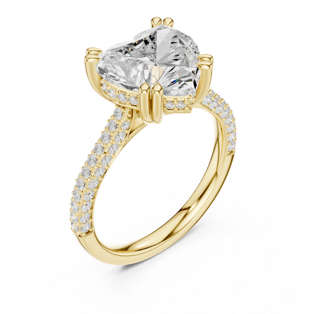 Gold Luminous Embrace Double Row Classic Ring Right View