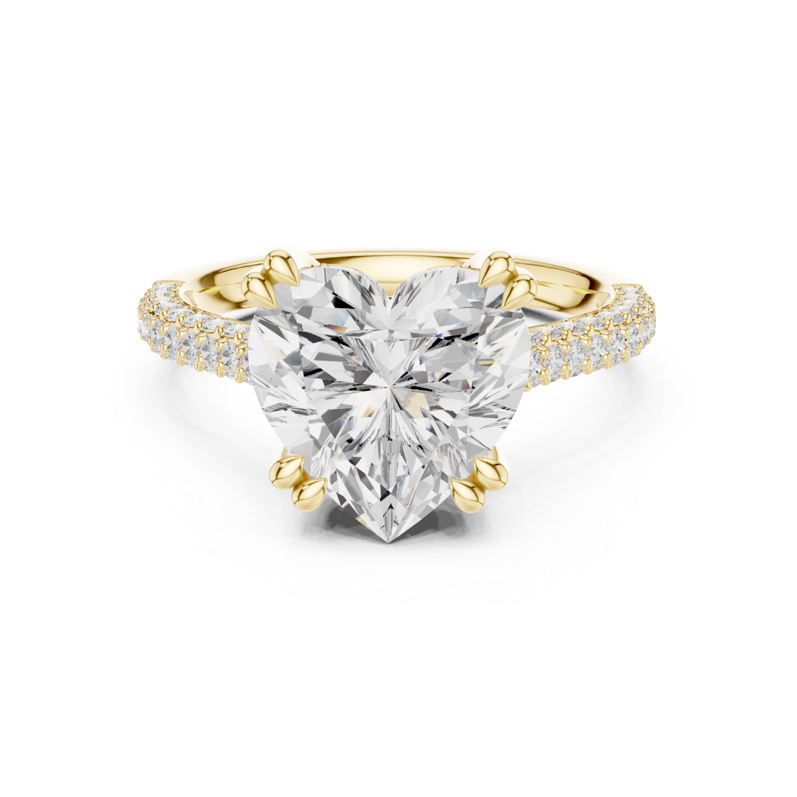  Gold Luminous Embrace Double Row Classic Ring Front View