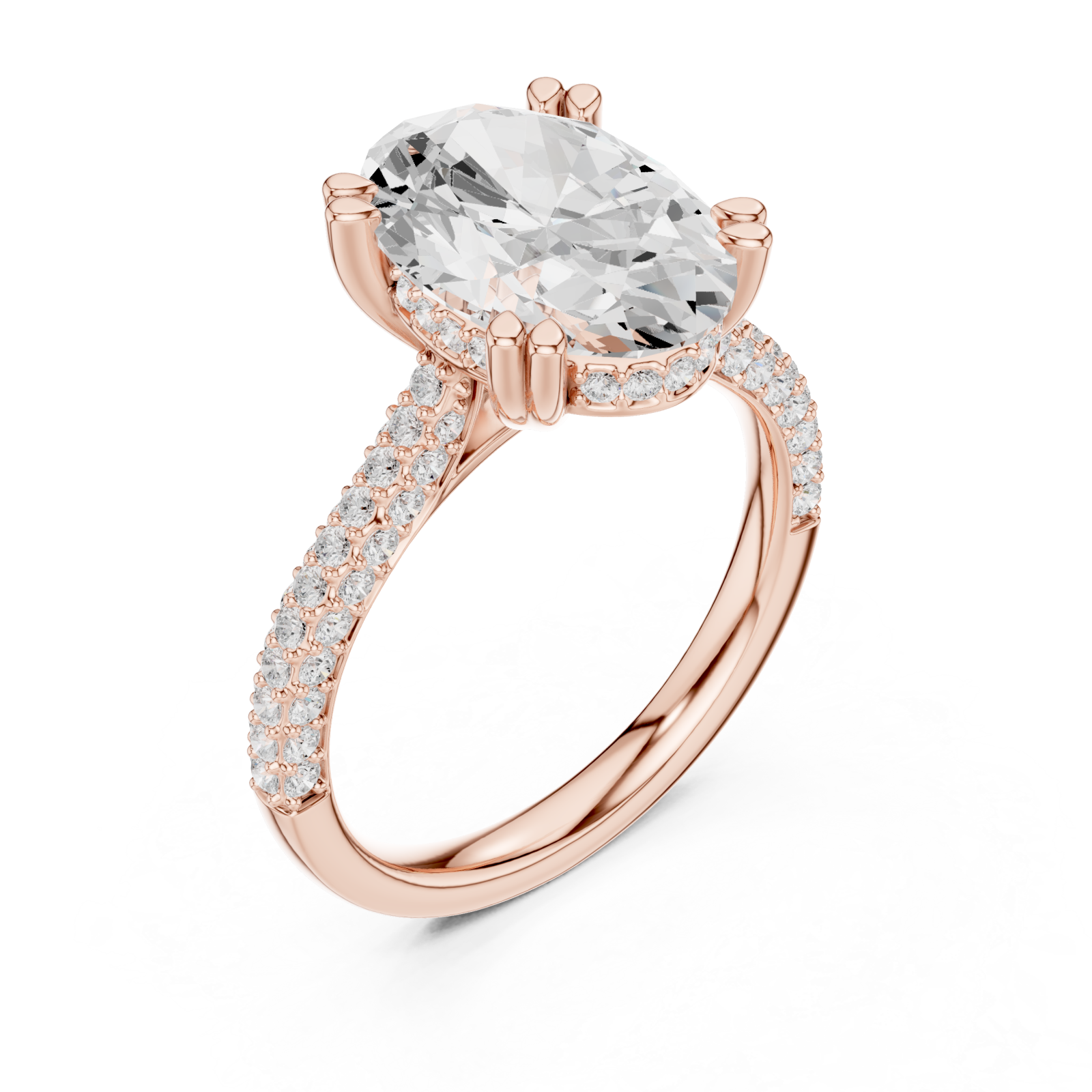  Rose Gold Mirage Elan Signature Solitaire Crown Ring Right View